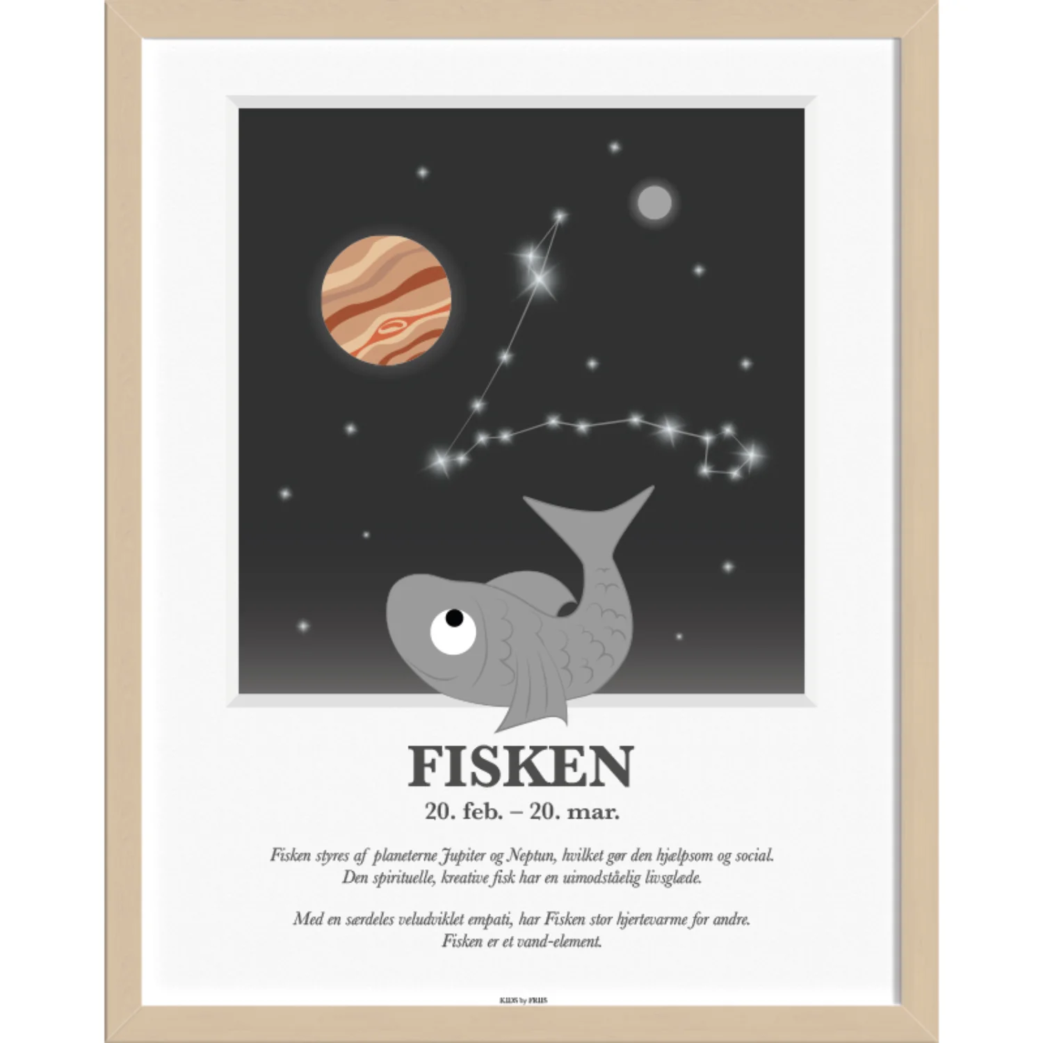 Kids by Friis A3 Plakat M. Stjernetegn, Fisken