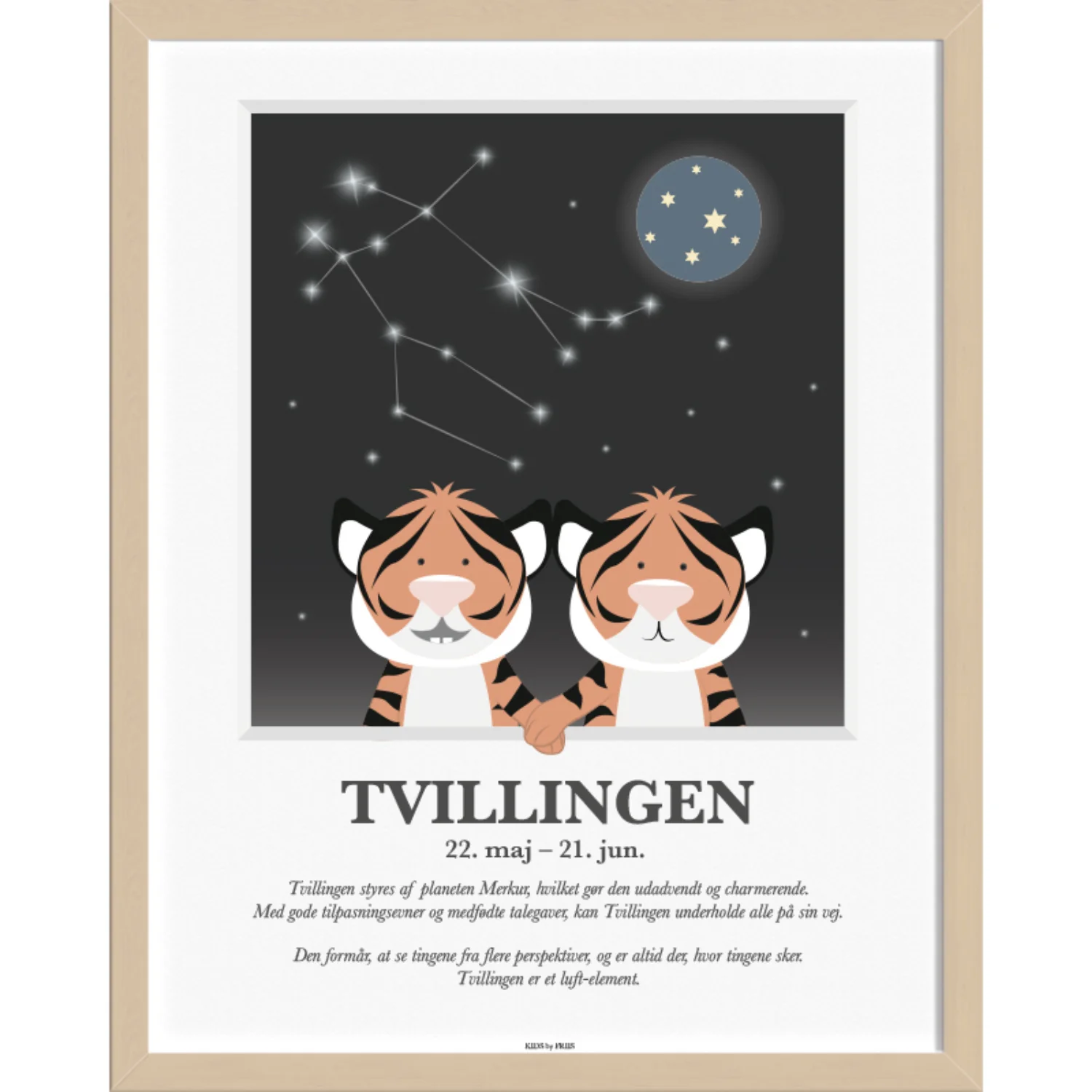 Kids by Friis A3 Plakat M. Stjernetegn, Tvillingen