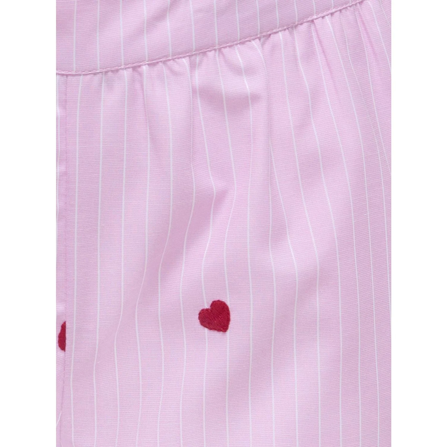 kids ONLY Begonia Pink Cloud Dancer/Emb Red Hearts Kognew Lina Stripe Emb Shorts Wvn - Image 3