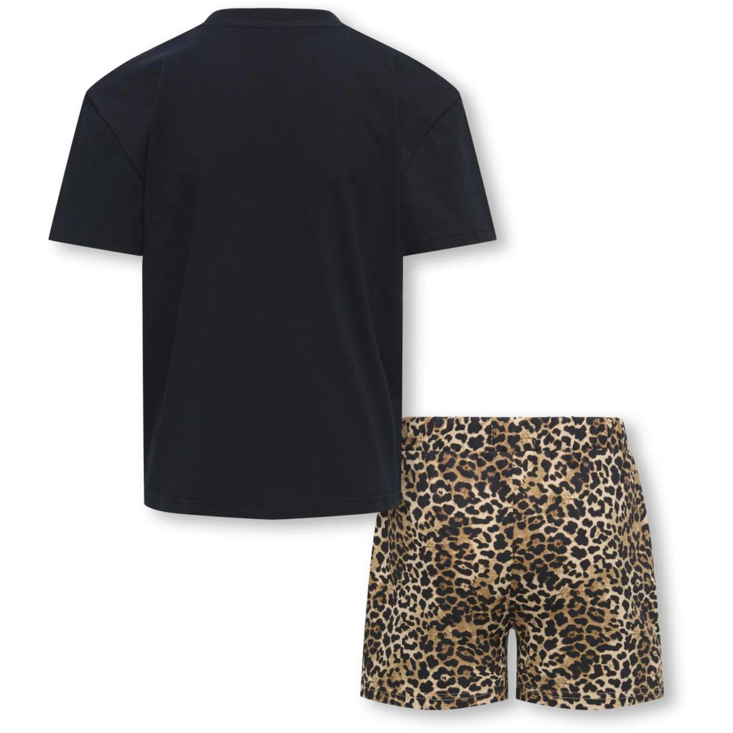 kids ONLY Black Tee Solid/Shorts AOP Leo Kogrila Nightwear AOP Top/Shorts Sæt Jrs - Image 3