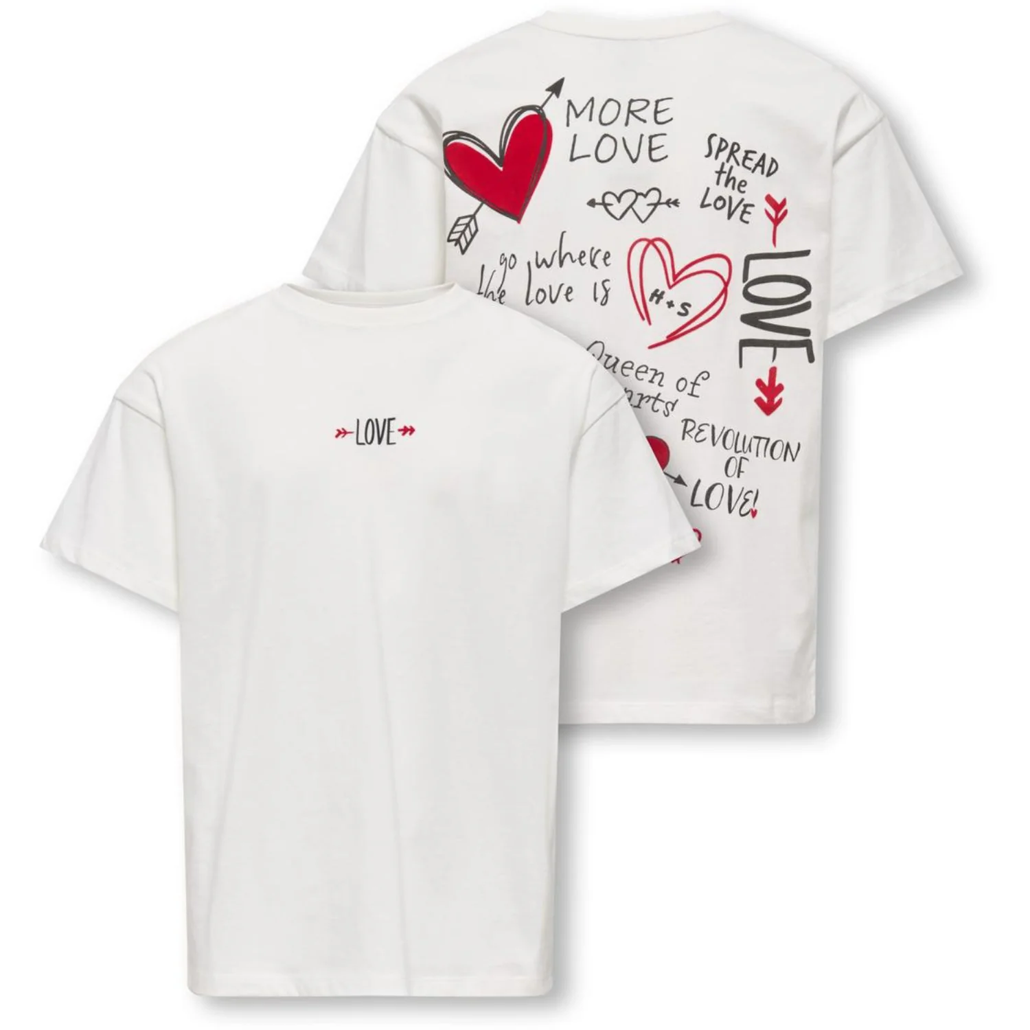 kids ONLY Cloud Dancer Love Kogeros Life S/S Loose Print Top Jrs