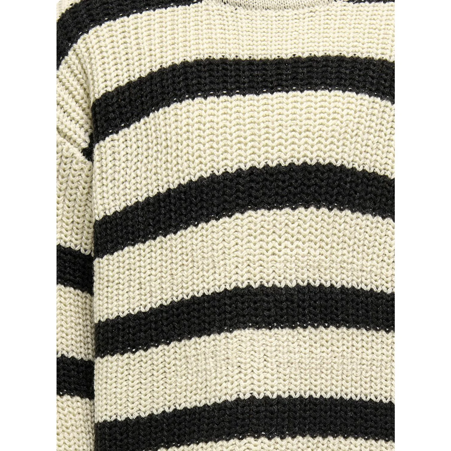 kids ONLY Eggnog Black Kogjusty L/S Stripe Pullover Knt Noos - Image 2