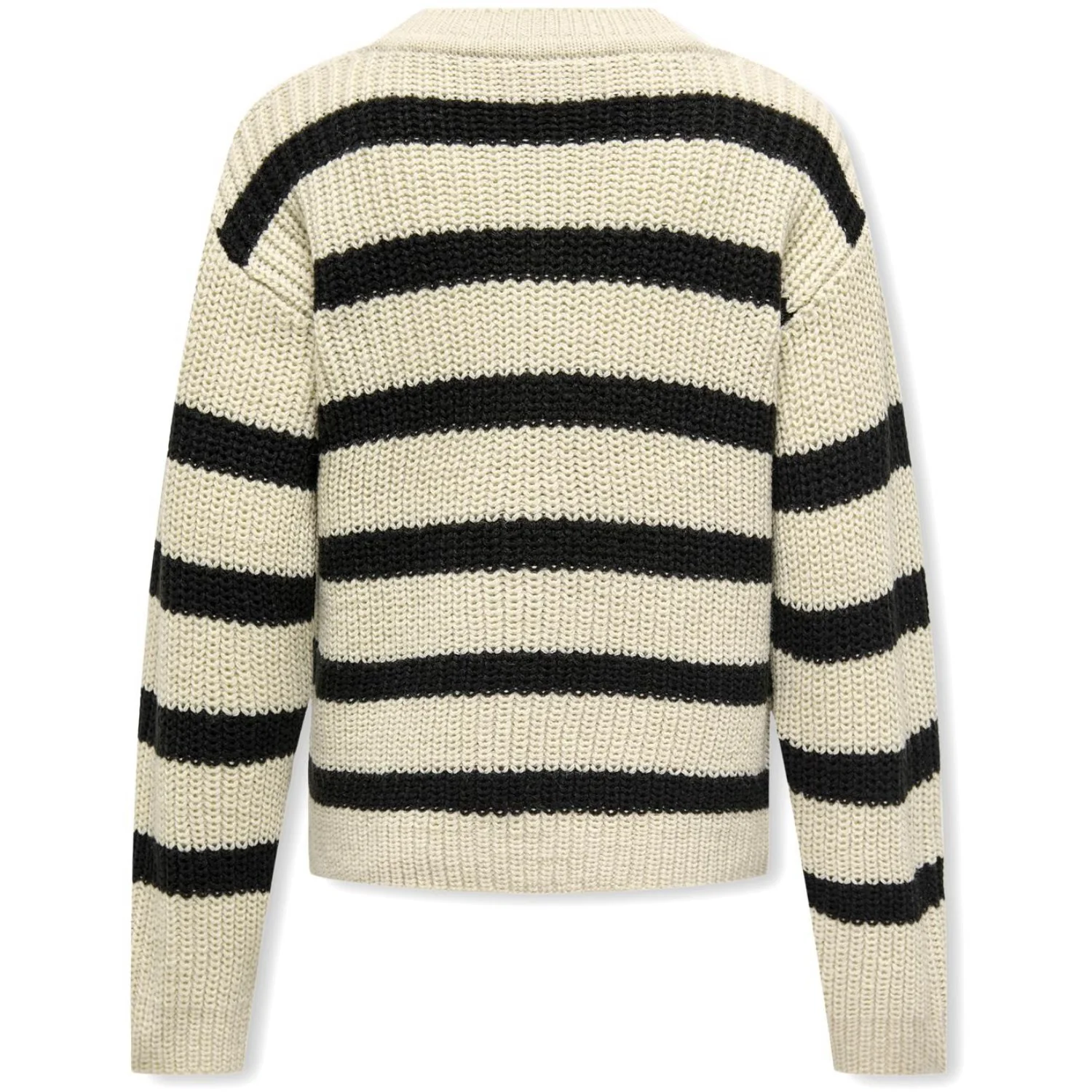 kids ONLY Eggnog Black Kogjusty L/S Stripe Pullover Knt Noos - Image 3