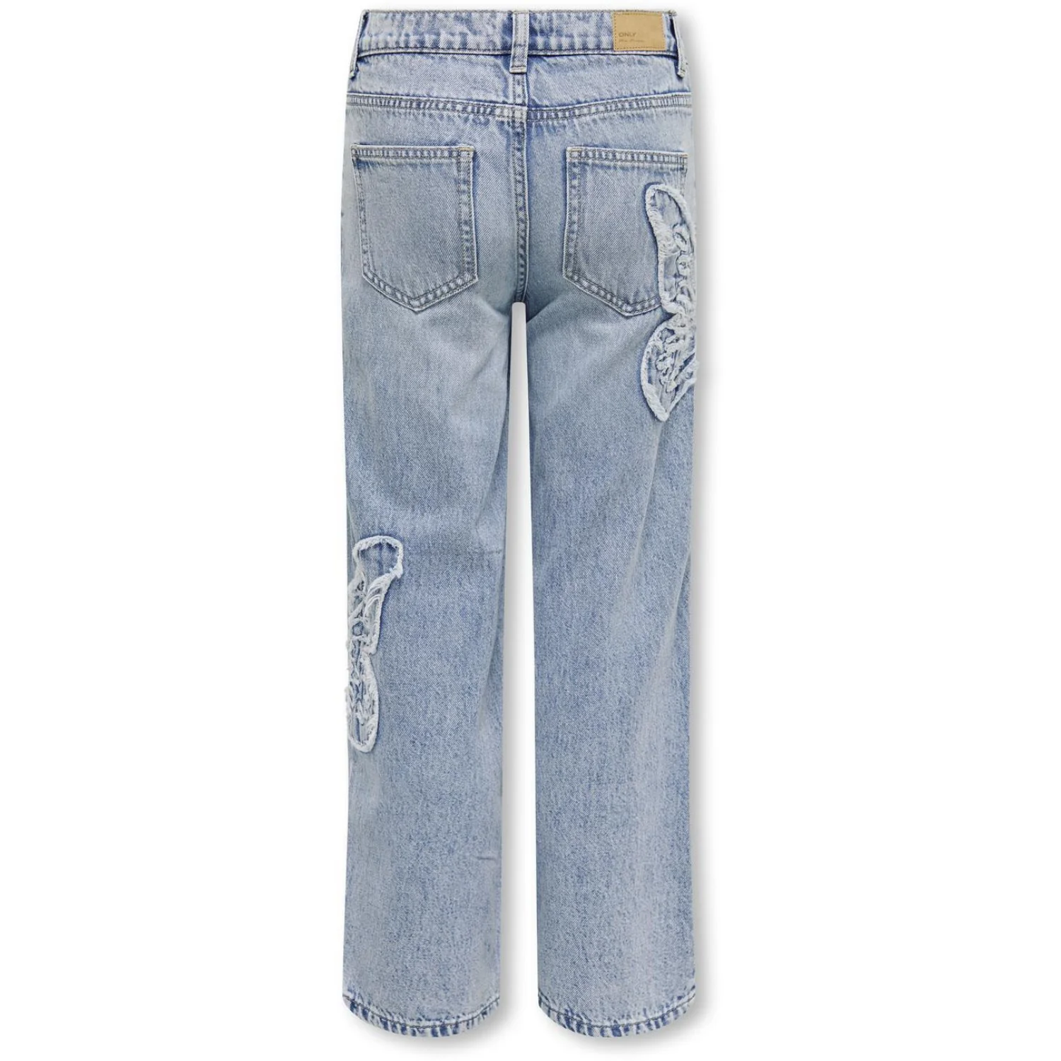 kids ONLY Light Blue Denim Butterflies Jenna Butterfly Wide Jeans Denim - Image 3