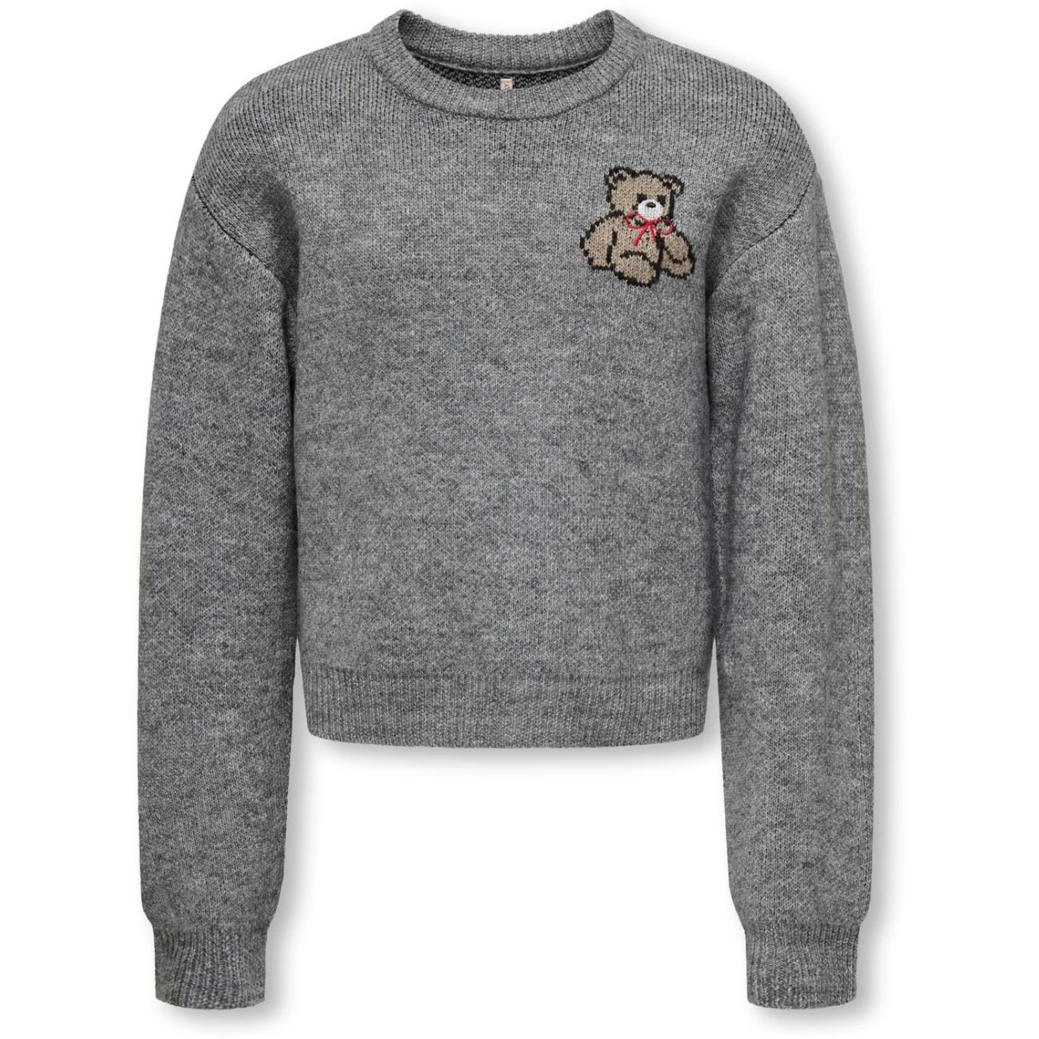 kids ONLY Medium Grey Melange Teddy Kogteddy L/S Pullover Knt Noos - Image 3