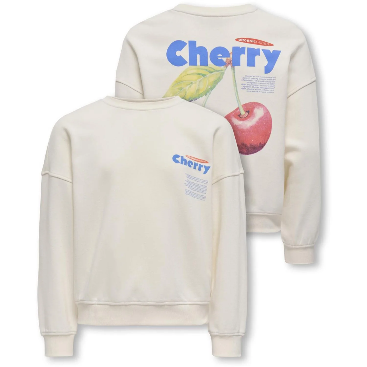 kids ONLY Tofu Cherry Philea Life Overzise Fruit O-neck Sweatshirt - Image 2