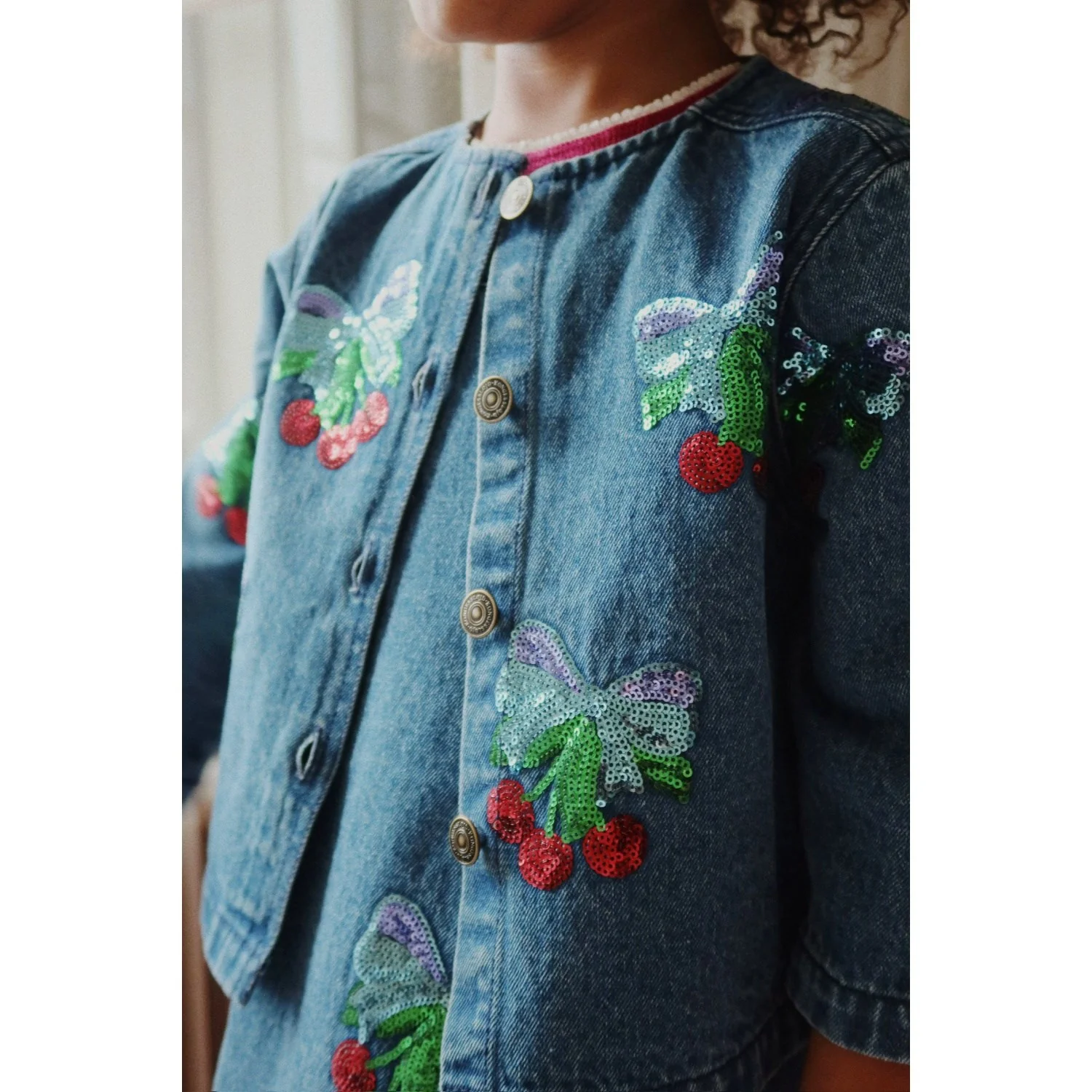 Konges Sløjd Amarena Sequin Magot Paliet Denim Jakke GOTS - Image 3