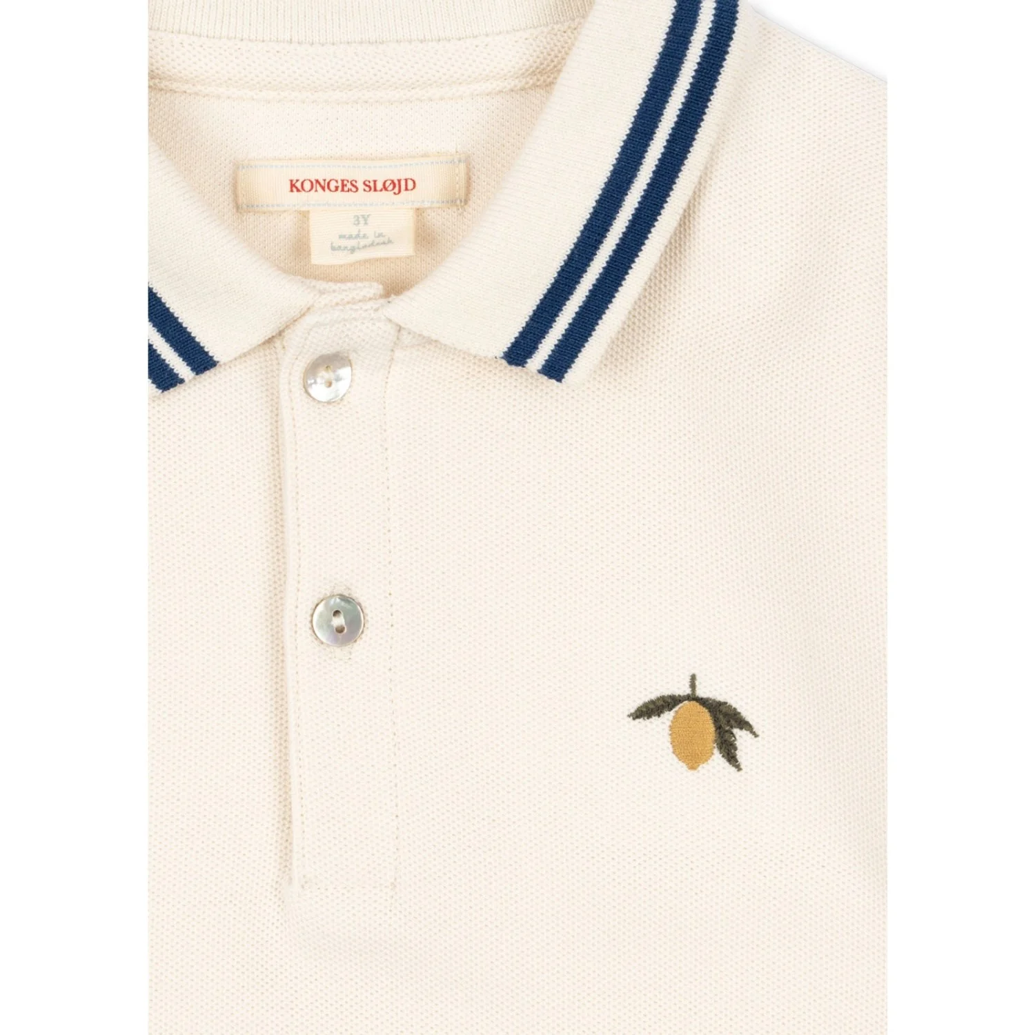 Konges Sløjd Antique White Florian Polo T-Skjorte GOTS - Image 8