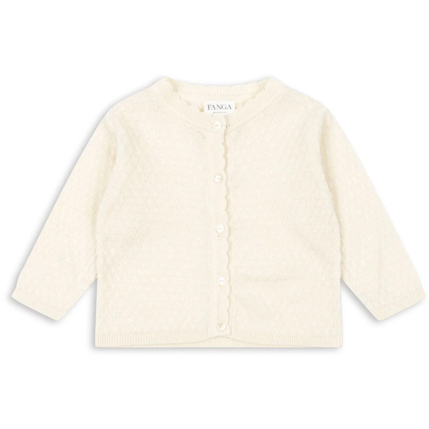 Konges Sløjd Fanga Fontana Antique White Venti Pointelle Cardigan GOTS