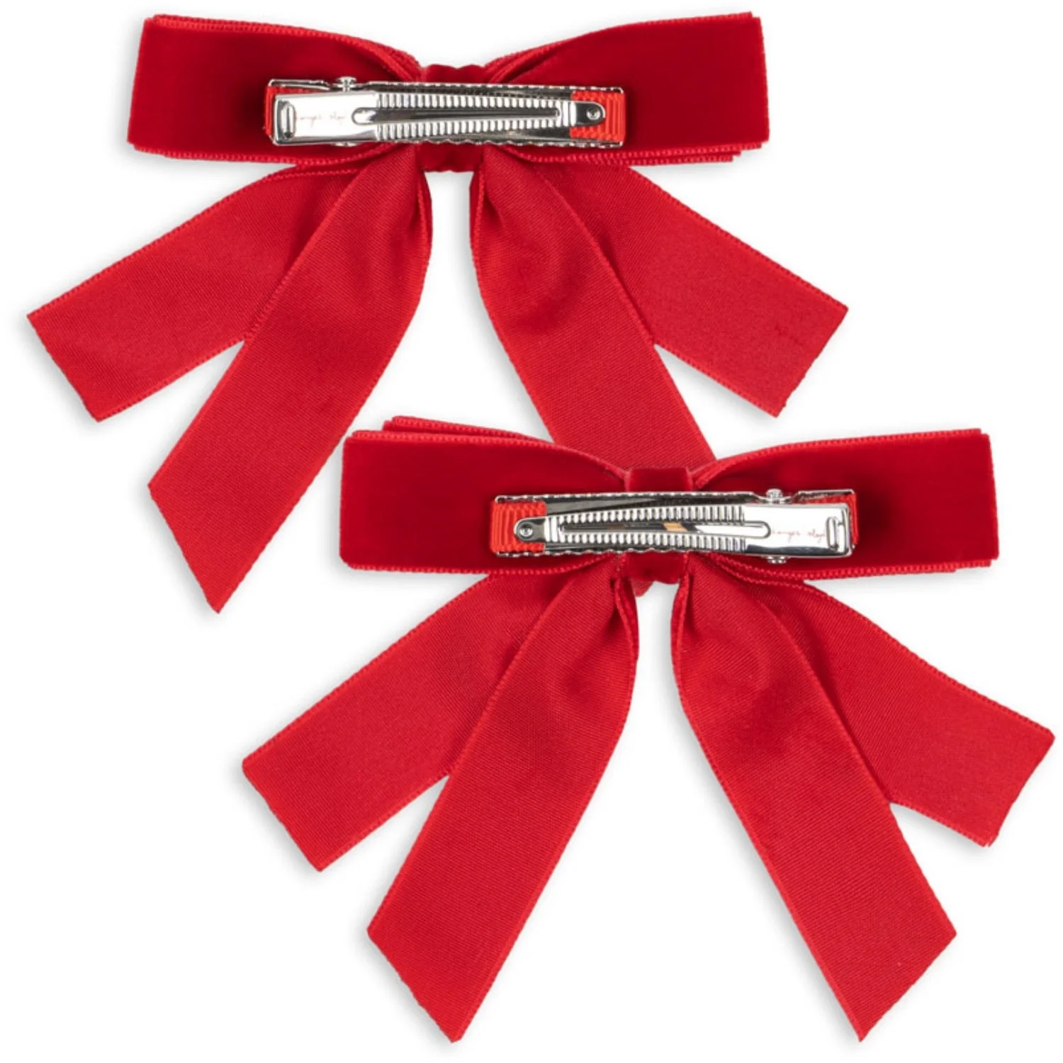 Konges Sløjd Barbados Cherry 2 Pak Fløjl Dobbelt Sløjfe Hair Clips - Image 5