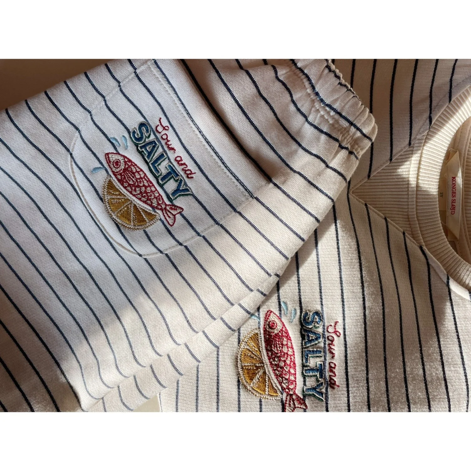 Konges Sløjd Captains Blue/Antique White Amio Sweat Bukser Ocs - Image 4