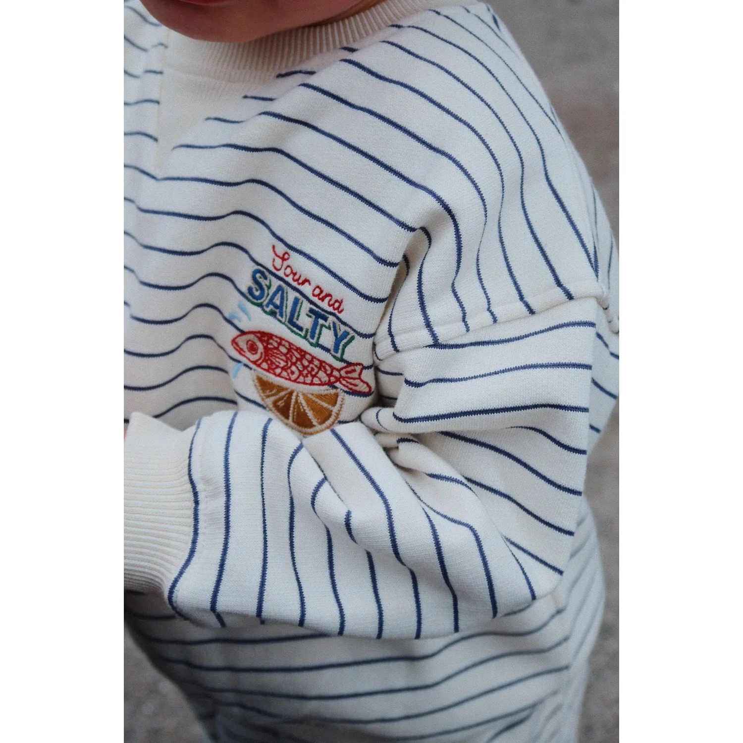 Konges Sløjd Captains Blue/Antique White Amio Sweatshirt Ocs - Image 4