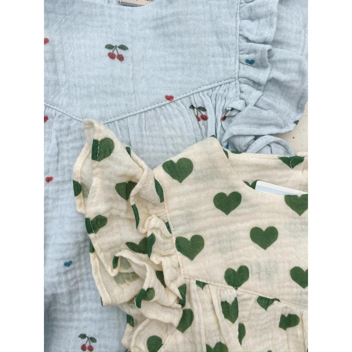 Konges Sløjd Cherry Blue Coeur Coco Romper Gots - Image 2