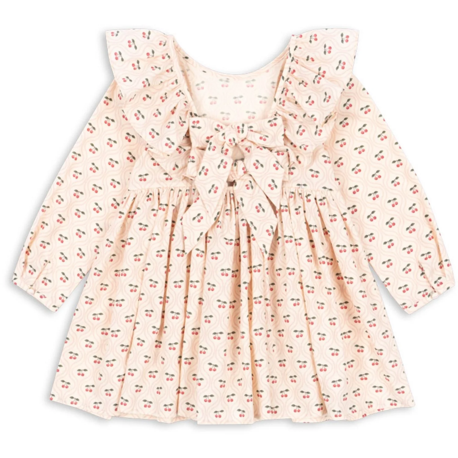 Konges Sløjd Cherry Pink Motif Cianna Ls Sløjfe Kjole GOTS - Image 5