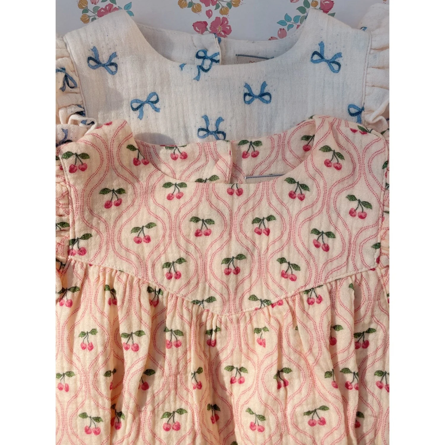 Konges Sløjd Cherry Pink Motif Coco Romper GOTS - Image 2