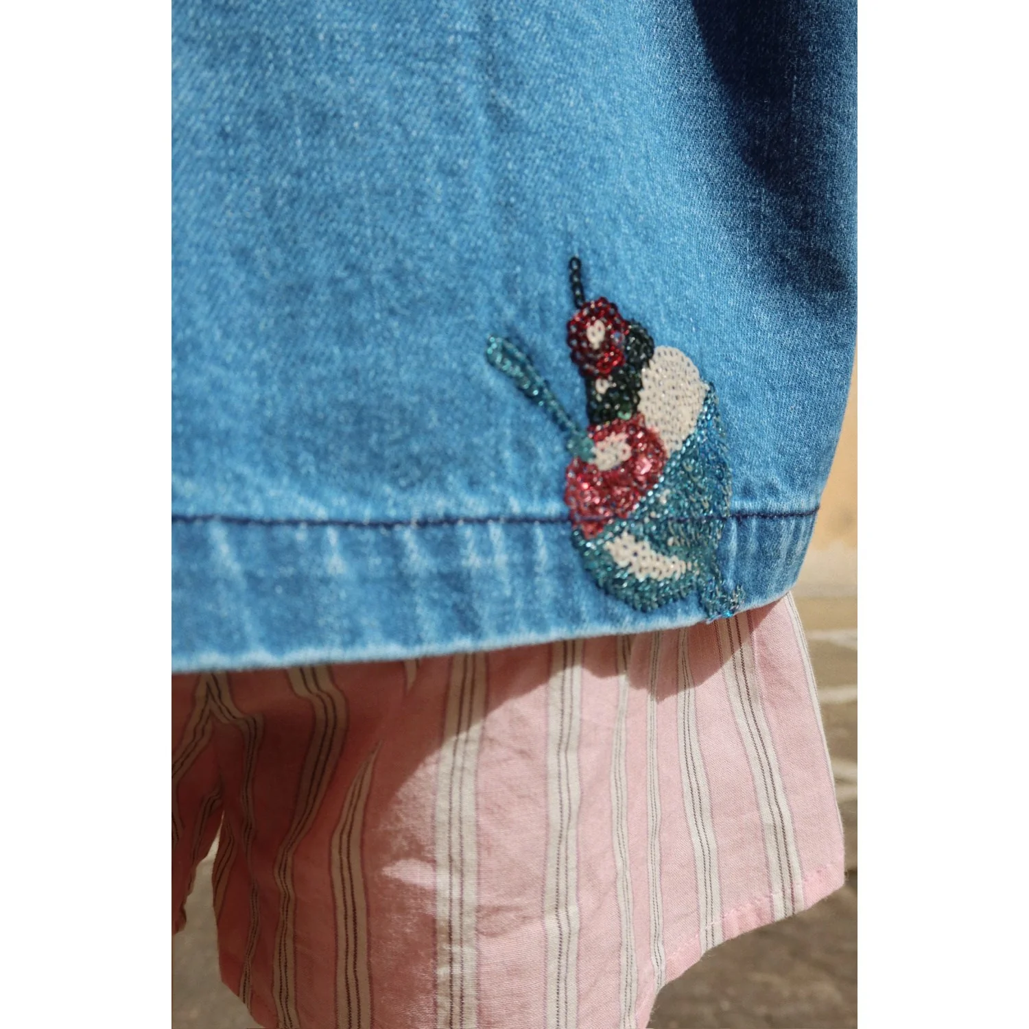 Konges Sløjd Gelato Magot Paliet Denim Jakke Gots - Image 3
