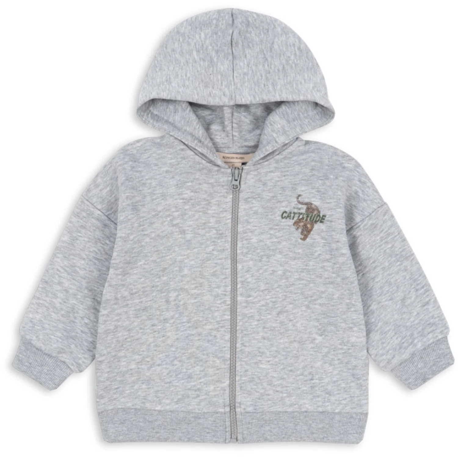 Konges Sløjd Grey Melange Lou Sweat Zip Hætte Ocs