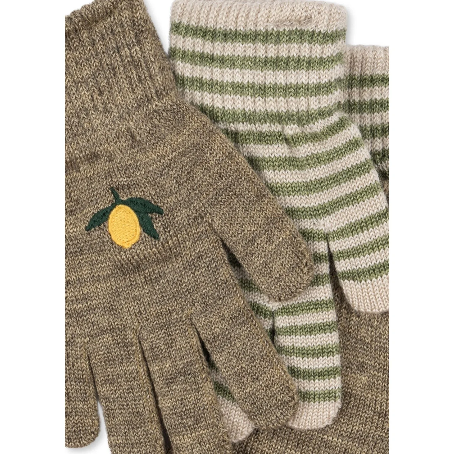 Konges Sløjd Lemon/Stripe 2 Pak Filla Handsker - Image 3