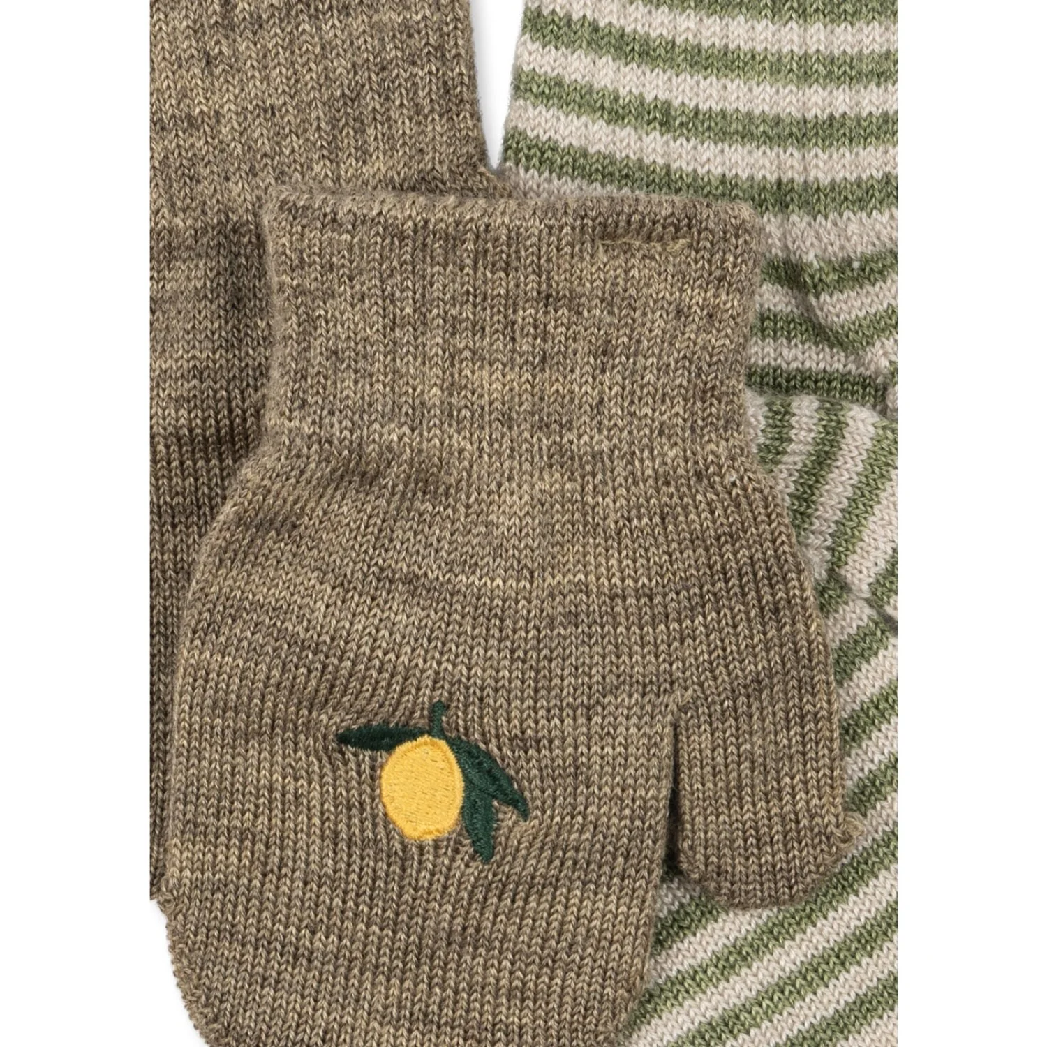 Konges Sløjd Lemon/Stripe 2 Pak Filla Vanter - Image 3
