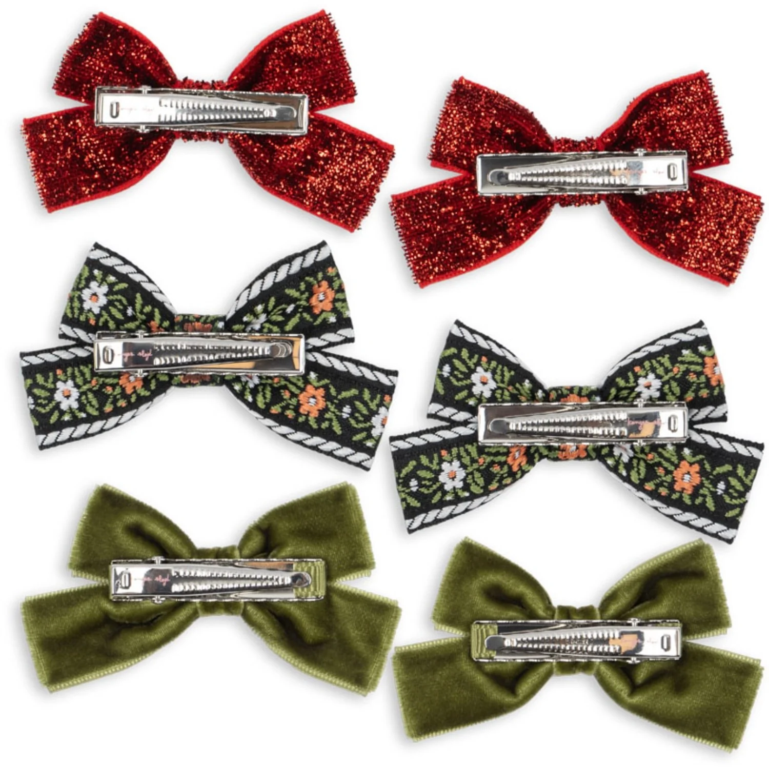 Konges Sløjd Red/Green 6 Pak Micki Sløjfe Hair Clips - Image 6