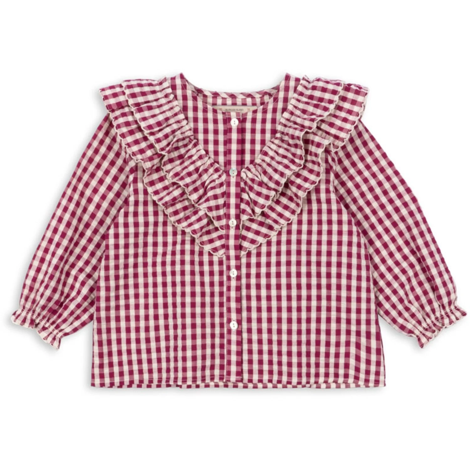 Konges Sløjd Sangria/Butter Check Kim Flæse Bluse GOTS