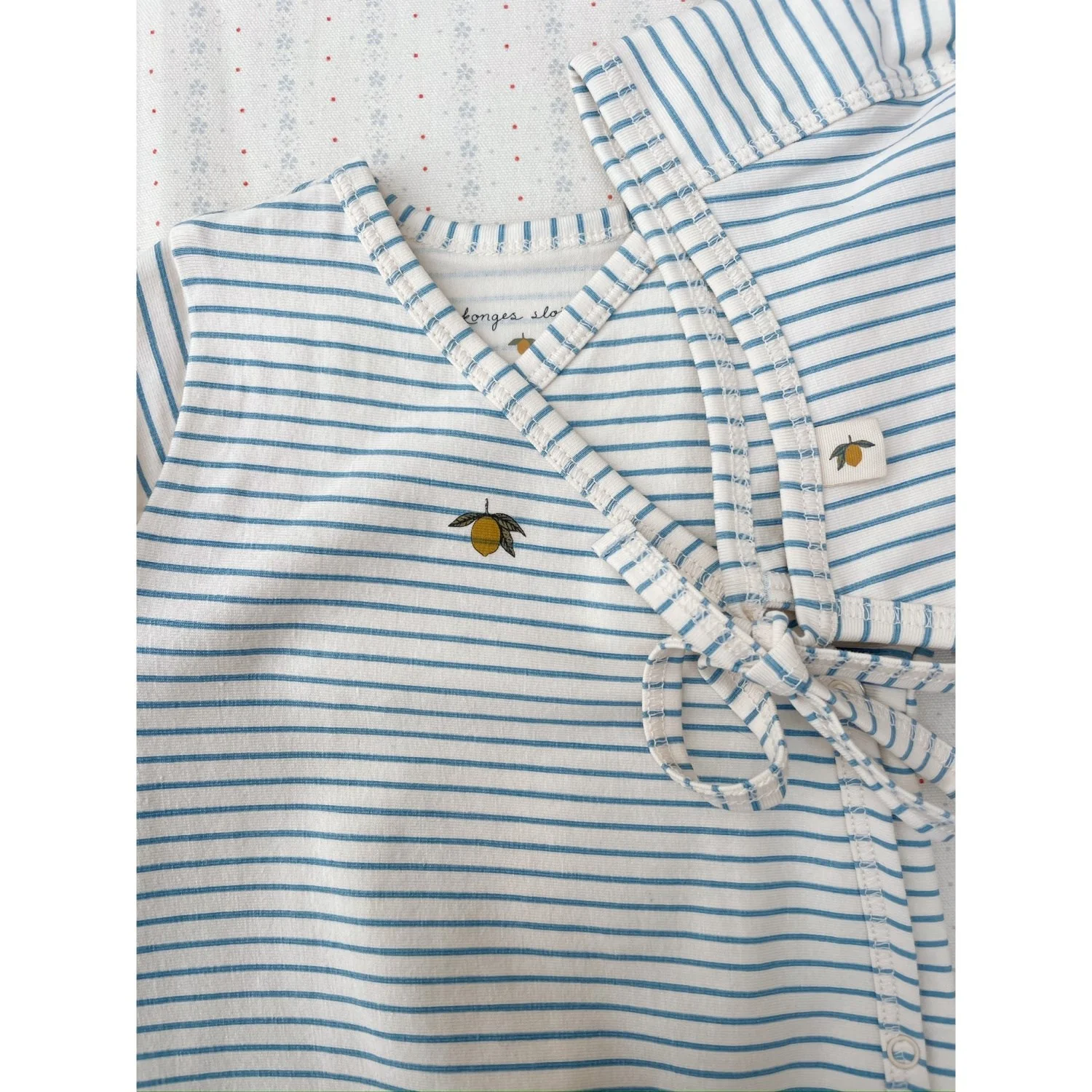 Konges Sløjd Stripe Bluie Basic Ls Newborn Body GOTS - Image 2