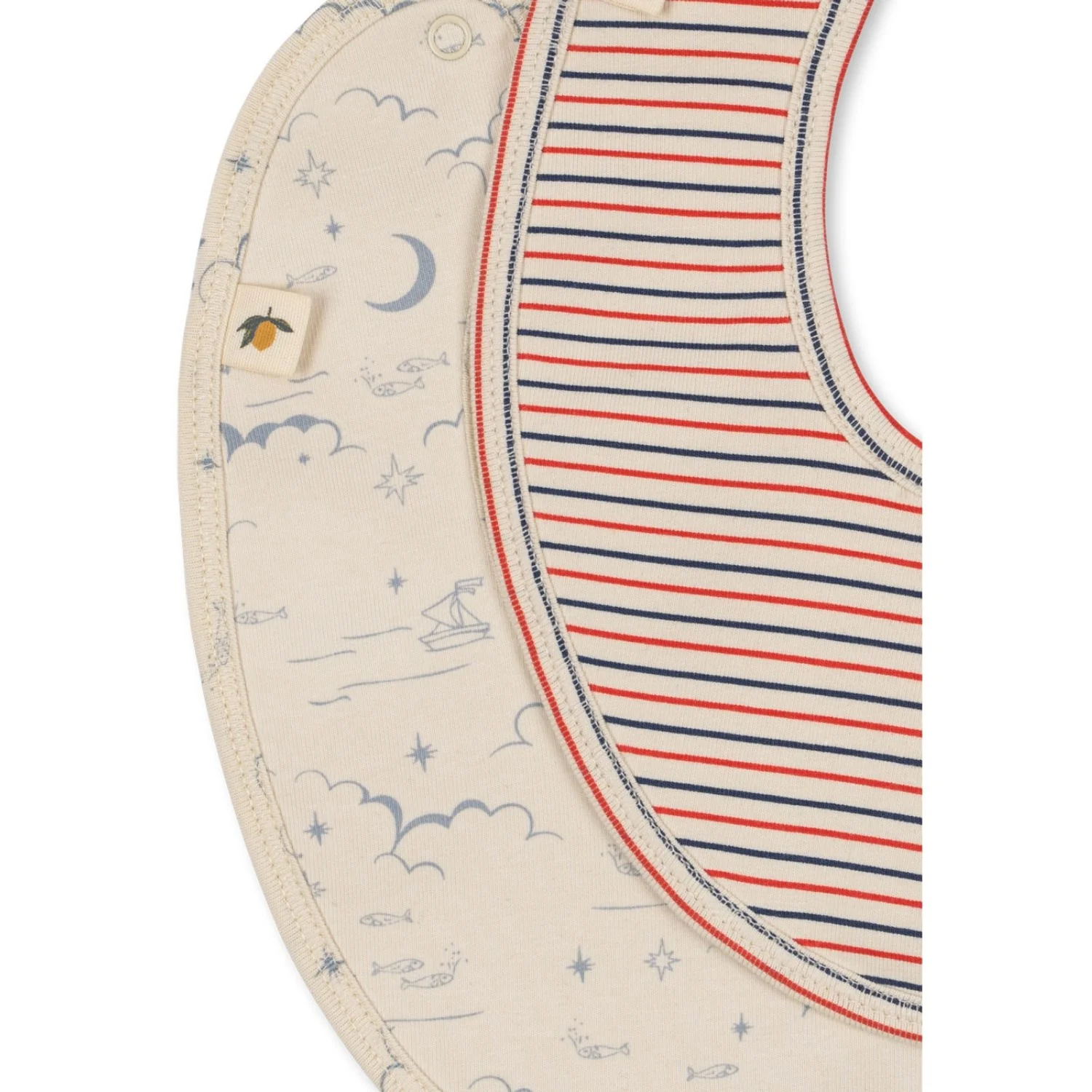 Konges Sløjd Stripe Tricolore Petit/Cielo Marino Basic 2 Pak Hagesmække - Image 2