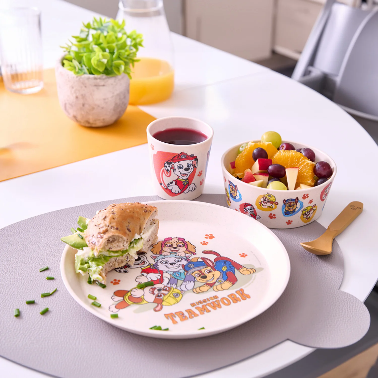 Koziol Organic Moon Small Tallerken + Skål + Kop Connect Grow Paw Patrol - Image 2