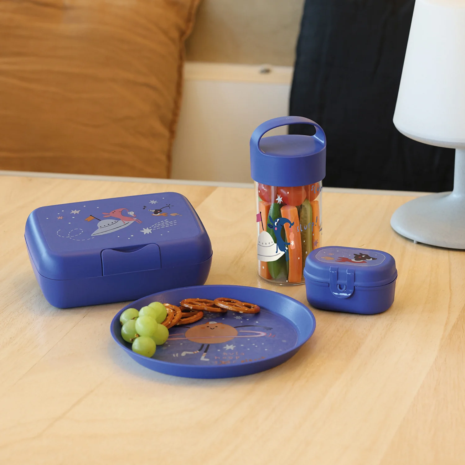 Koziol Organic Space Blue Lunch Box Med Separat Skål Candy L Space - Image 2