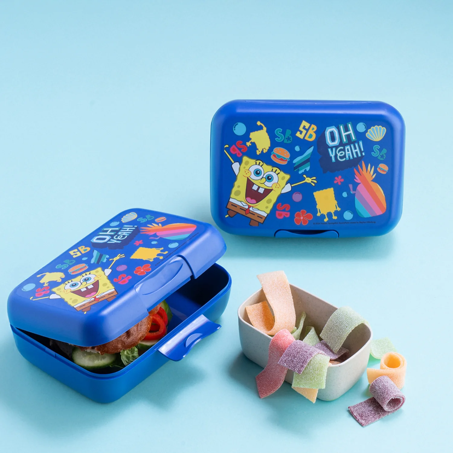 Koziol Organic Space Blue Lunch Box Med Separation Skål Candy L Spongebob Squarepants - Image 2