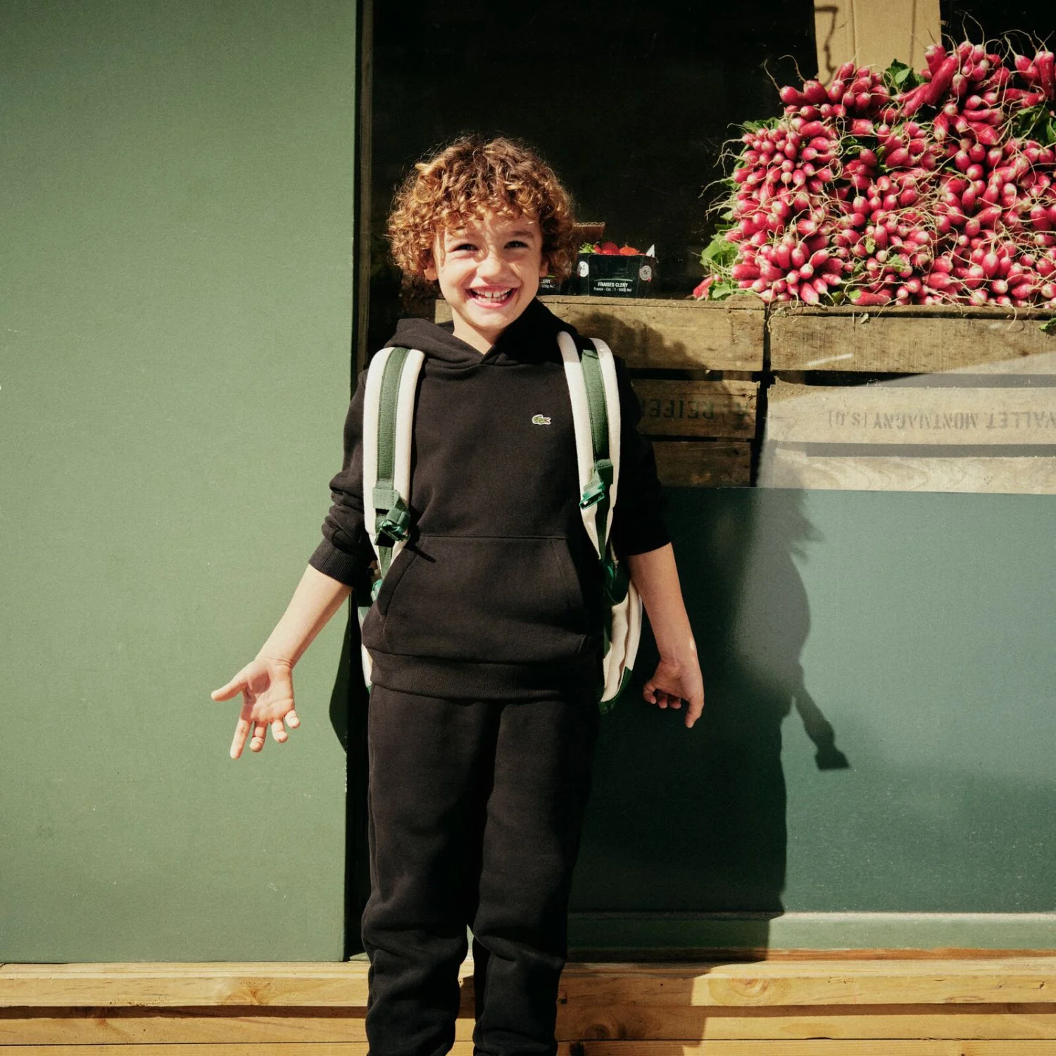 LACOSTE Noir Core Fleece Pullover Hoodi - Image 2
