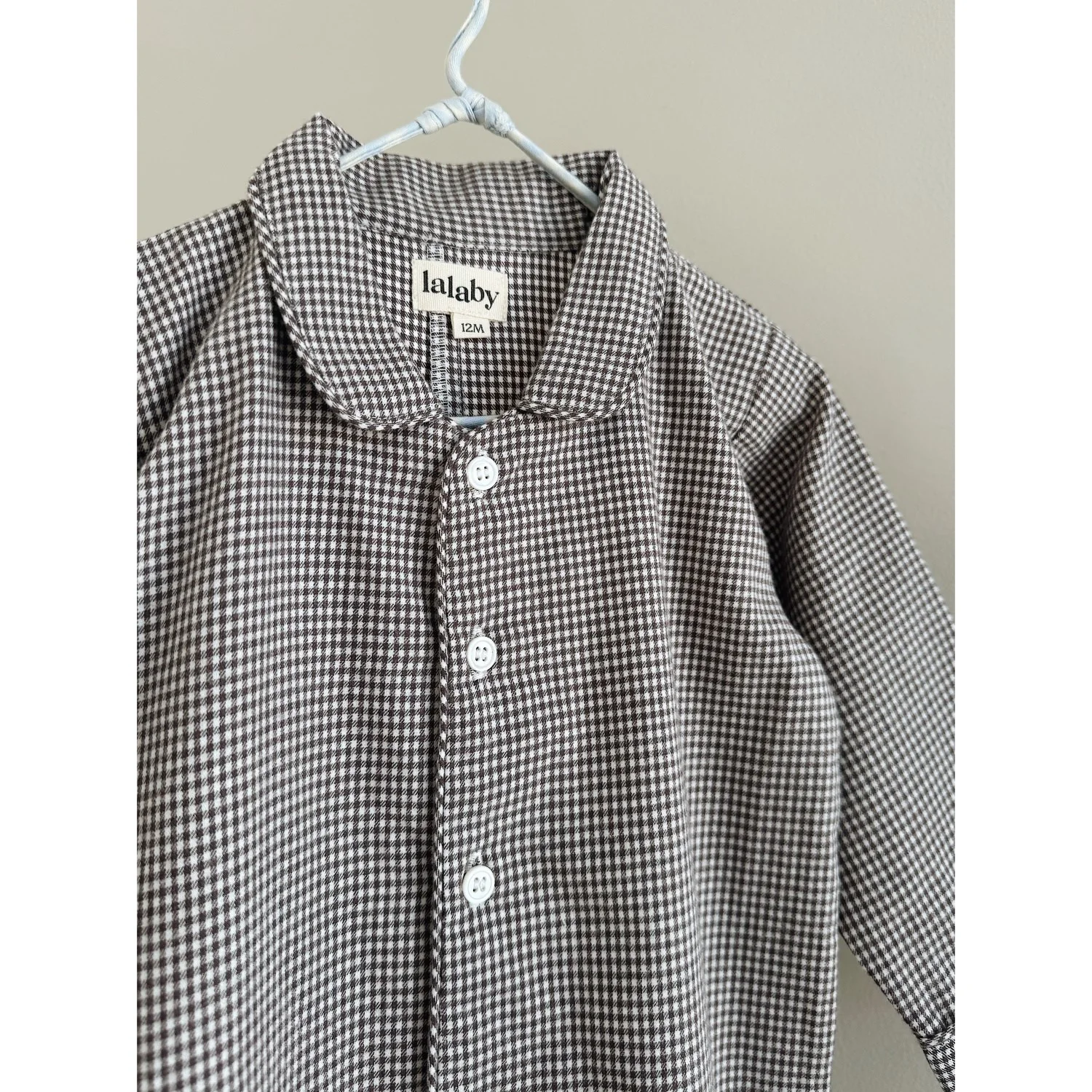Lalaby Tiny Check Brown Classic Pyjamas - Image 11