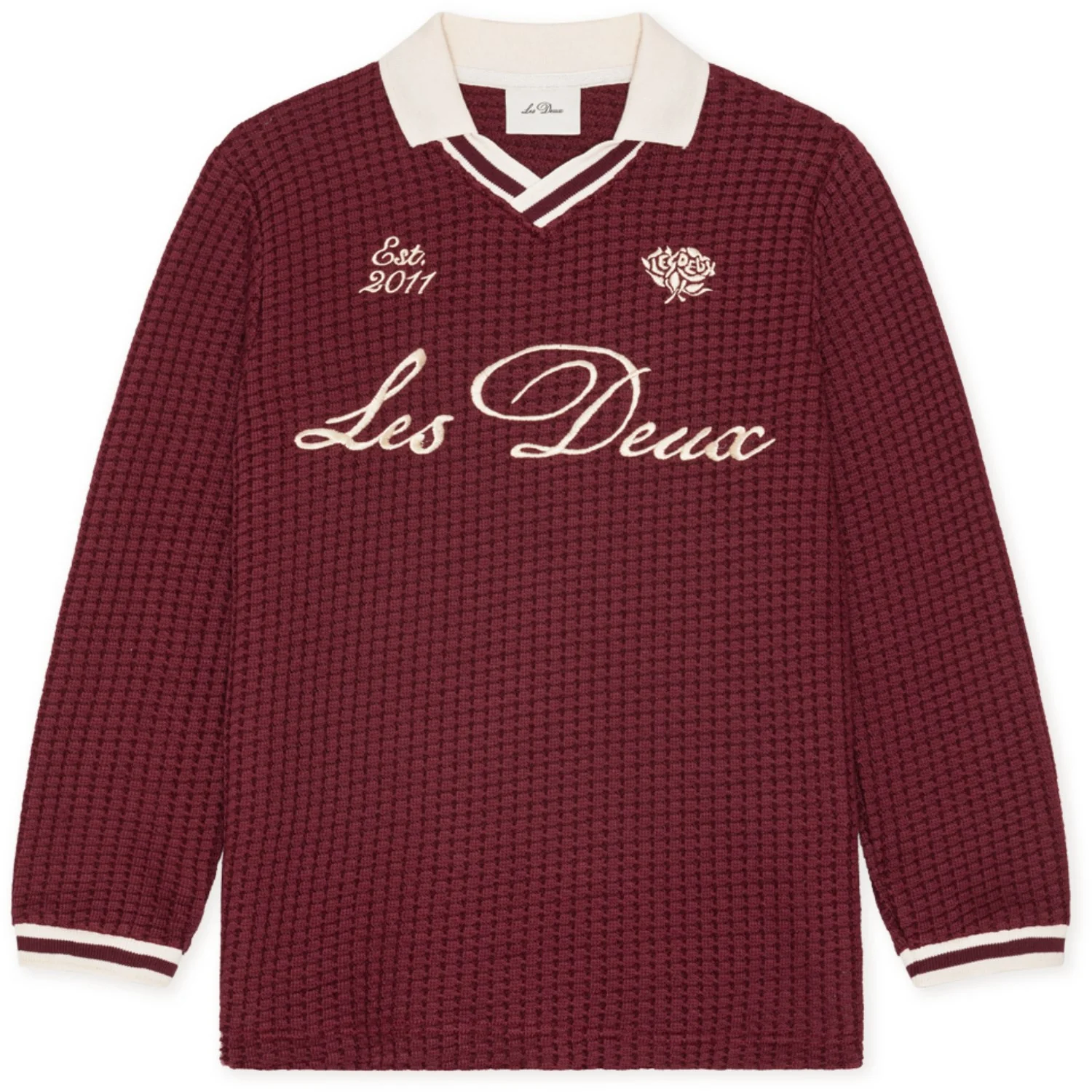 Les Deux Kids Chocolate Truffle Red Waffle Ls Football Jersey Kids