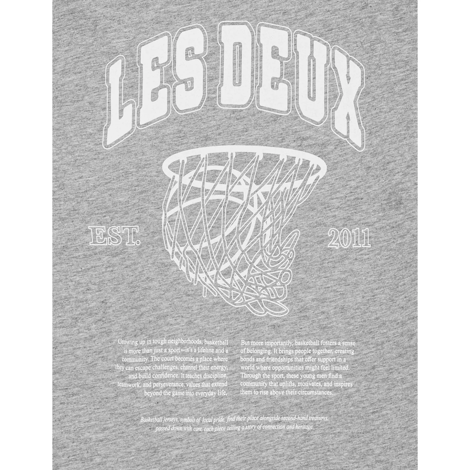 Les Deux Kids Grey Melange Hoop T-Shirt - Image 2