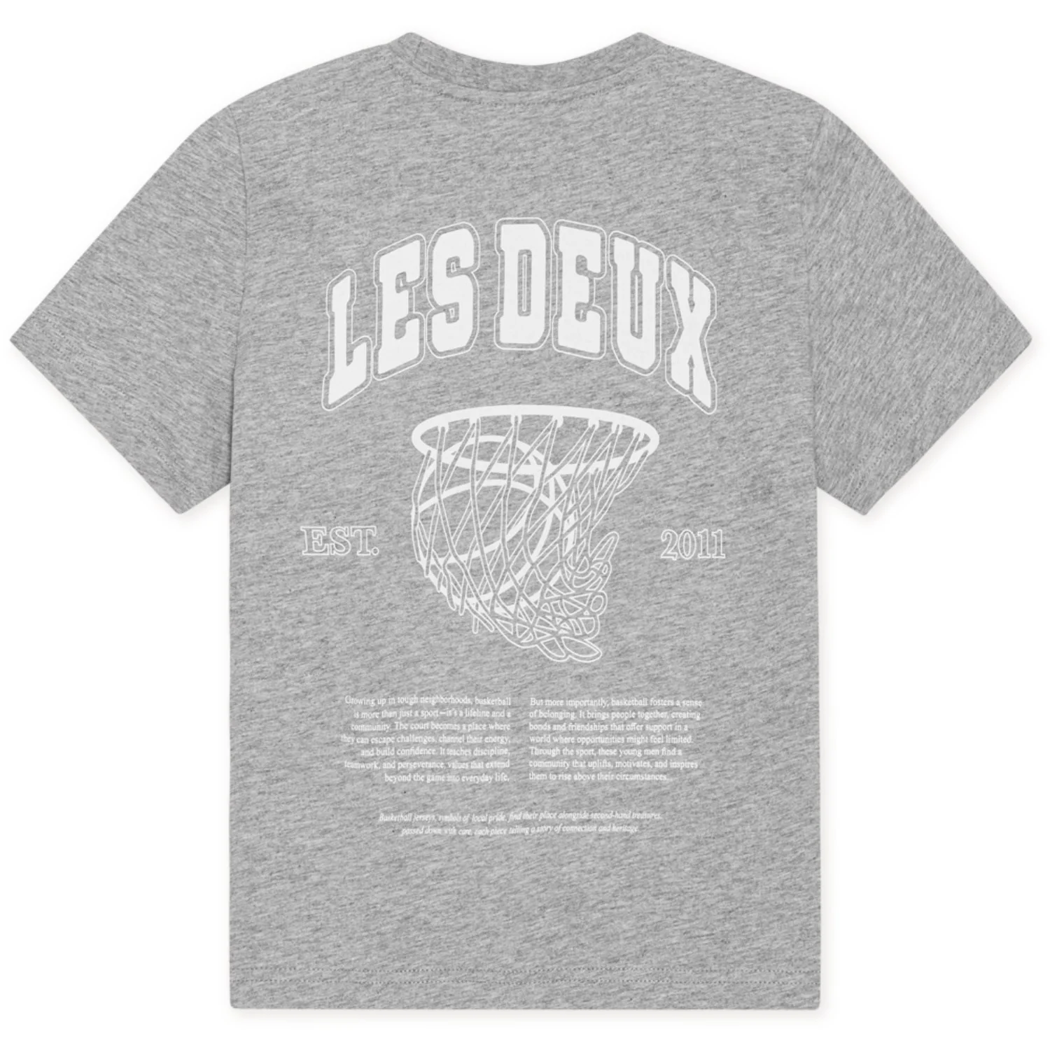 Les Deux Kids Grey Melange Hoop T-Shirt - Image 4
