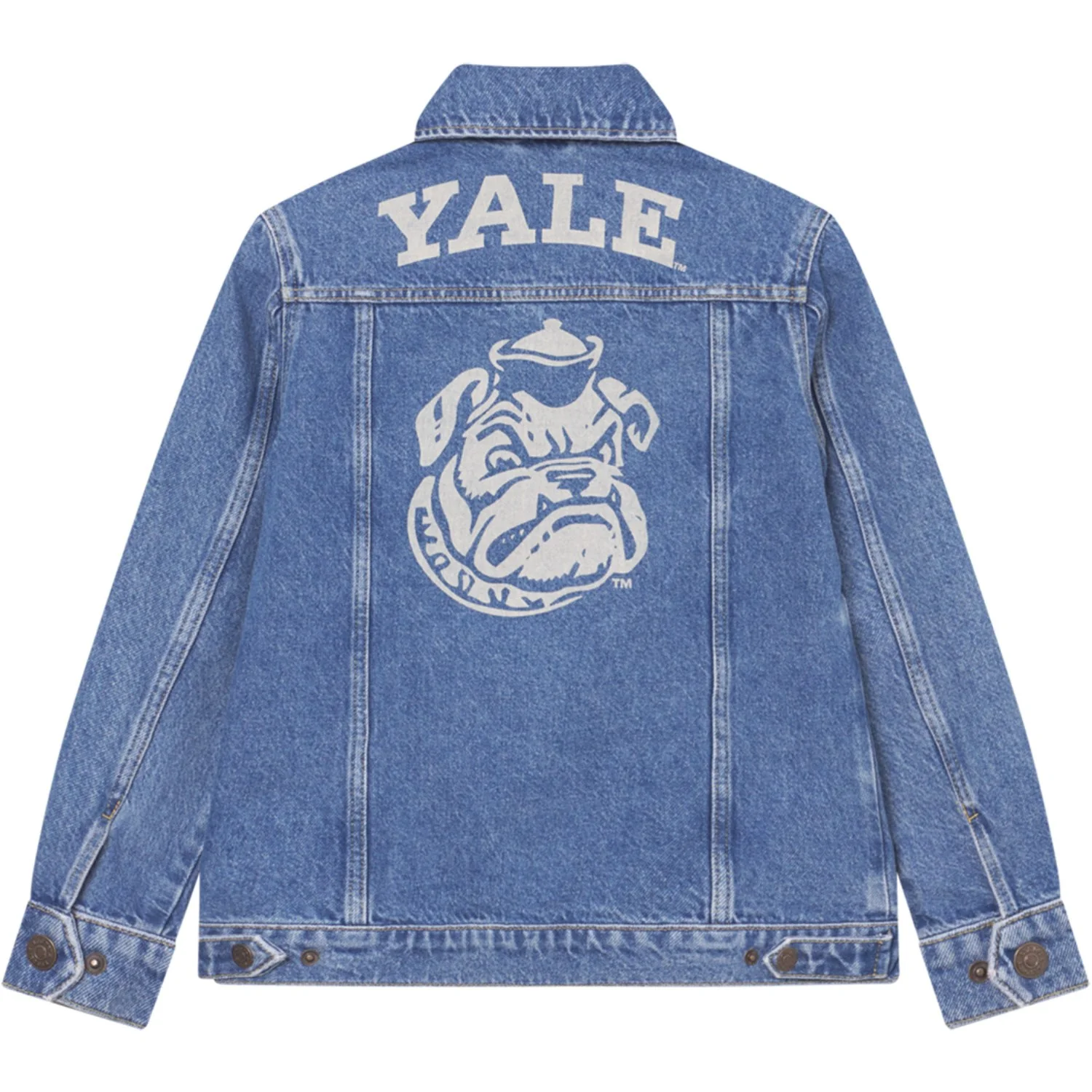 Les Deux Kids Medium Indigo Wash Rally Yale Bulldog Denim Jakke KIDS - Image 4