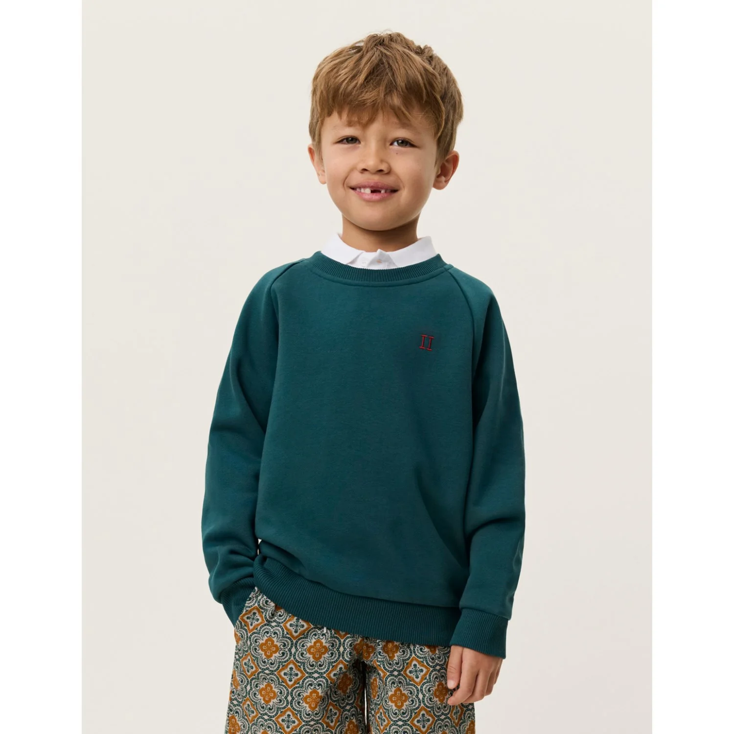 Les Deux Kids Sea Moss Green Norregaard Contrast Sweatshirt - Image 2