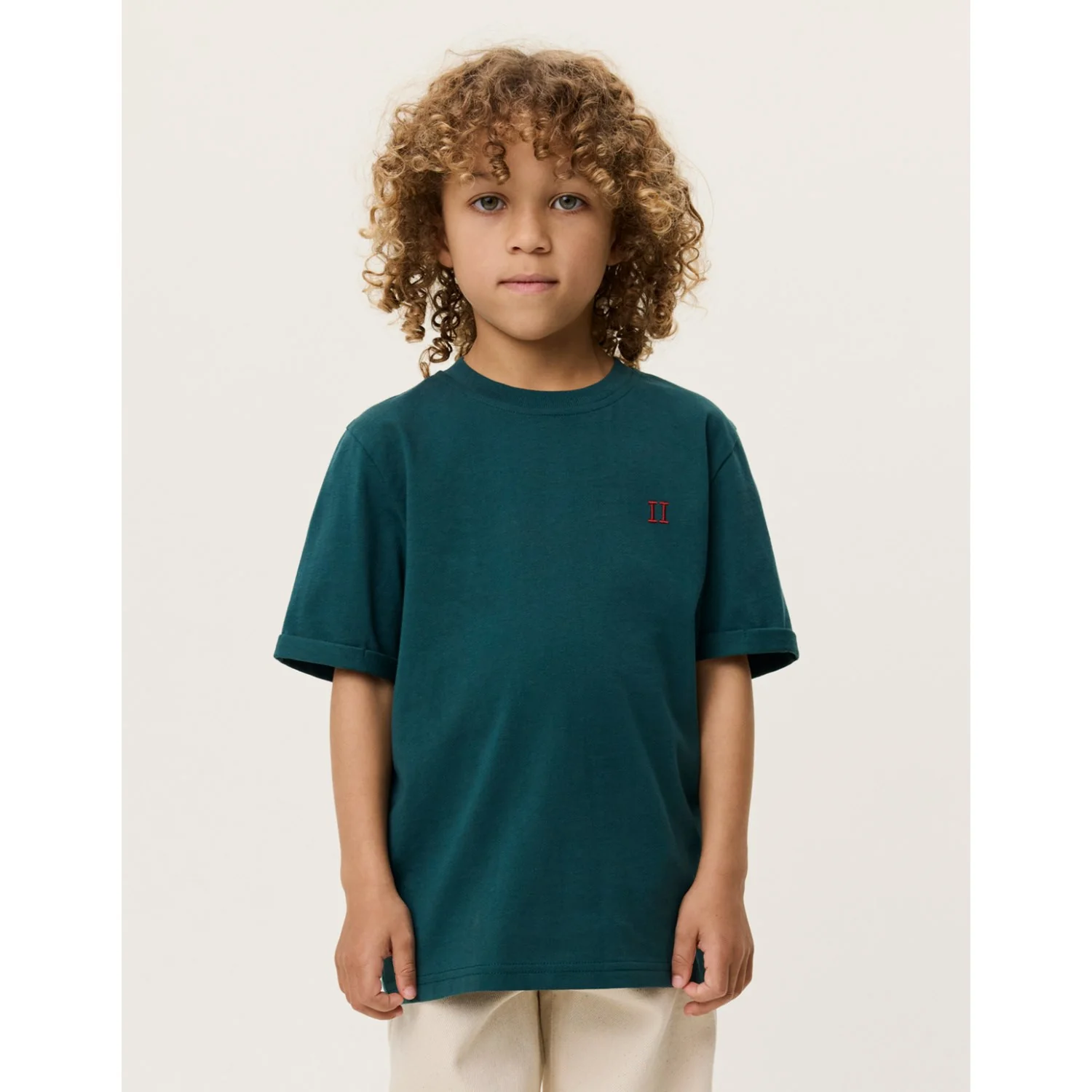 Les Deux Kids Sea Moss Green Norregaard Contrast T-Shirt - Image 2