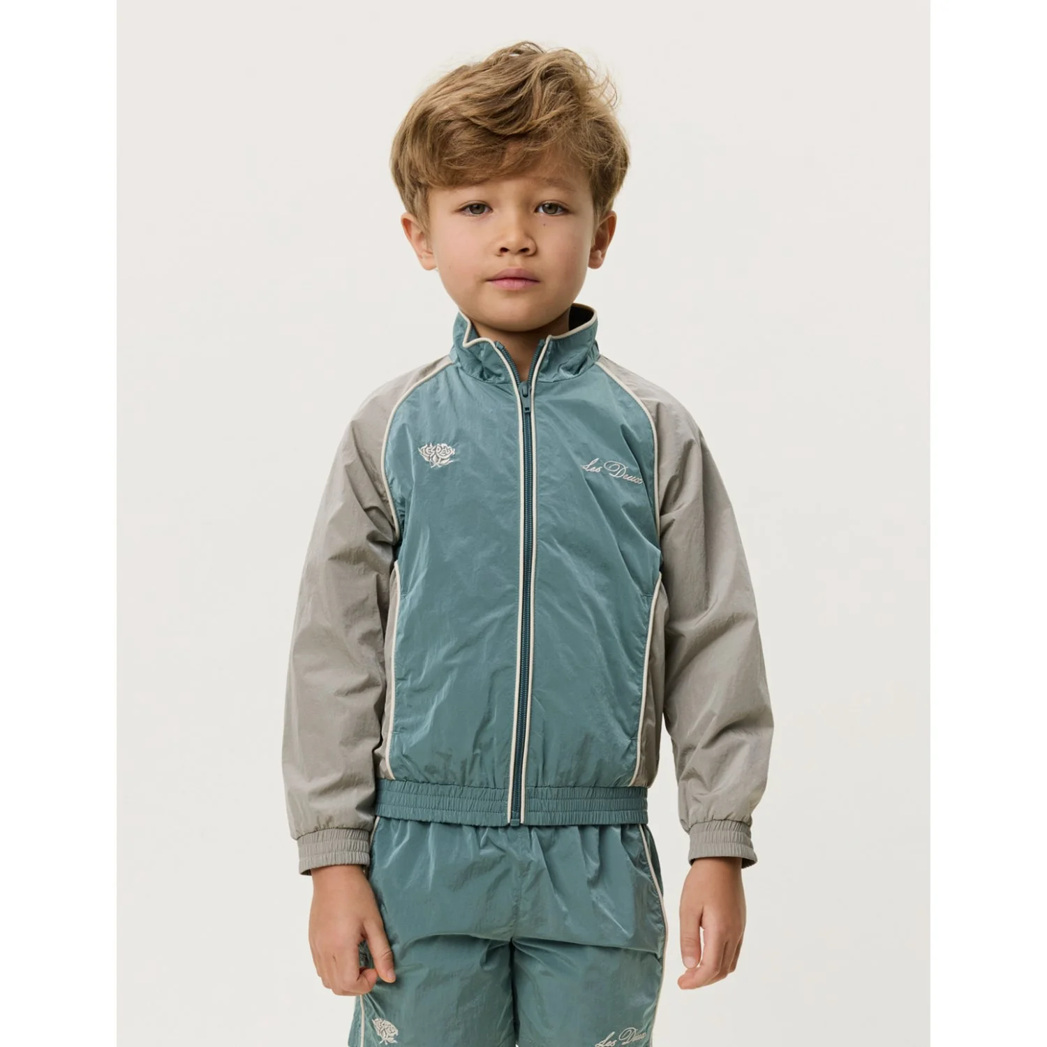 Les Deux Kids Tea Green Shiny Crisp Track Jakke KIDS - Image 3