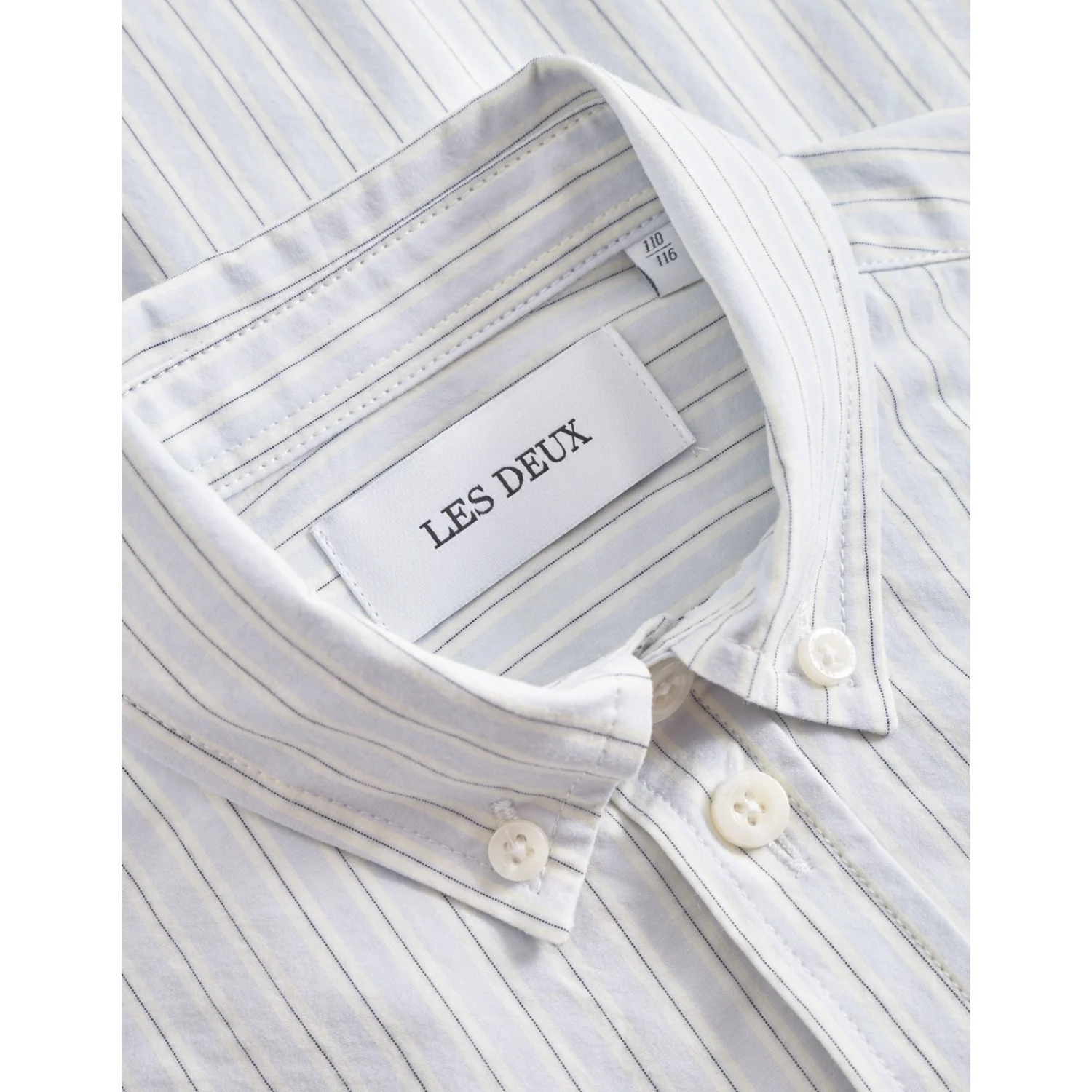Les Deux Kids Xenon Blue Kent Print Stripe Poplin Skjorte KIDS - Image 3