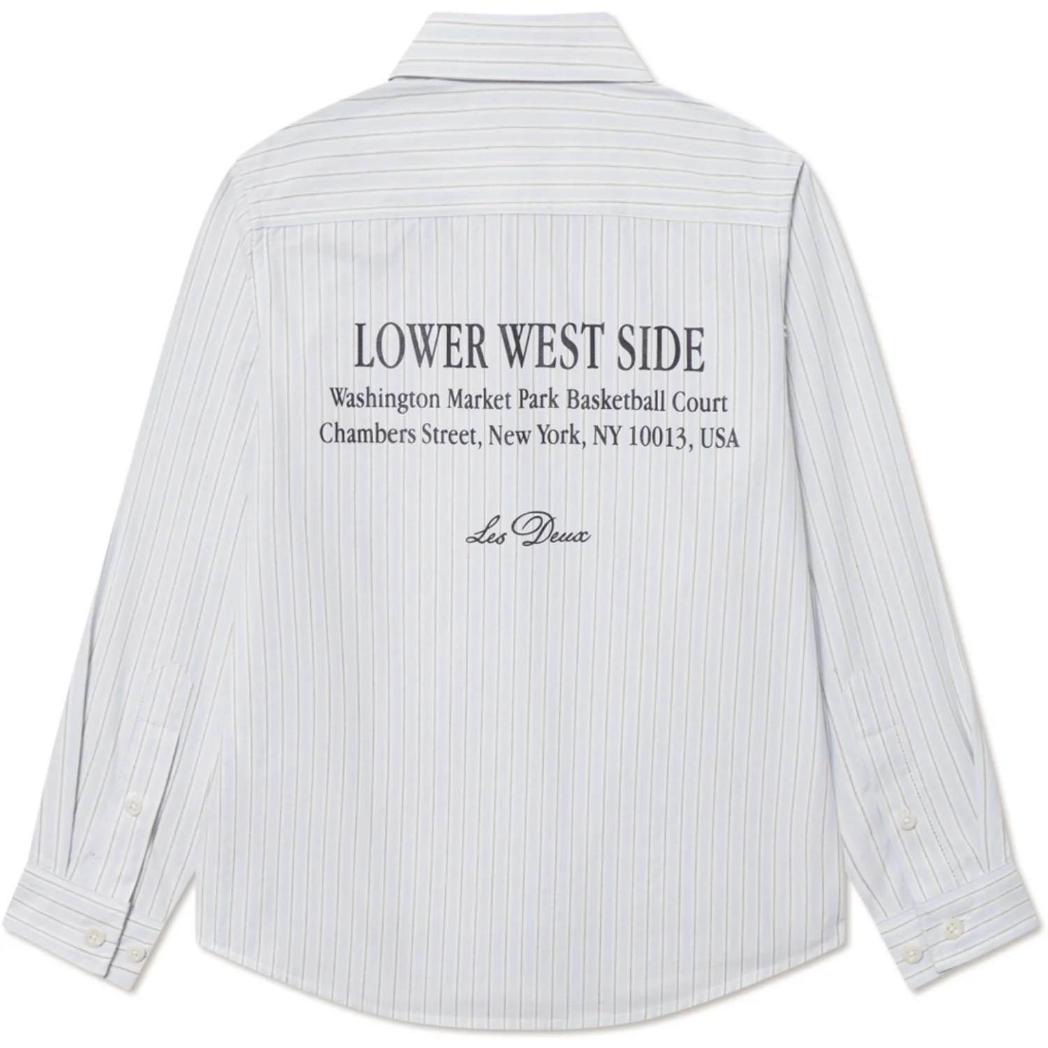 Les Deux Kids Xenon Blue Kent Print Stripe Poplin Skjorte KIDS - Image 4