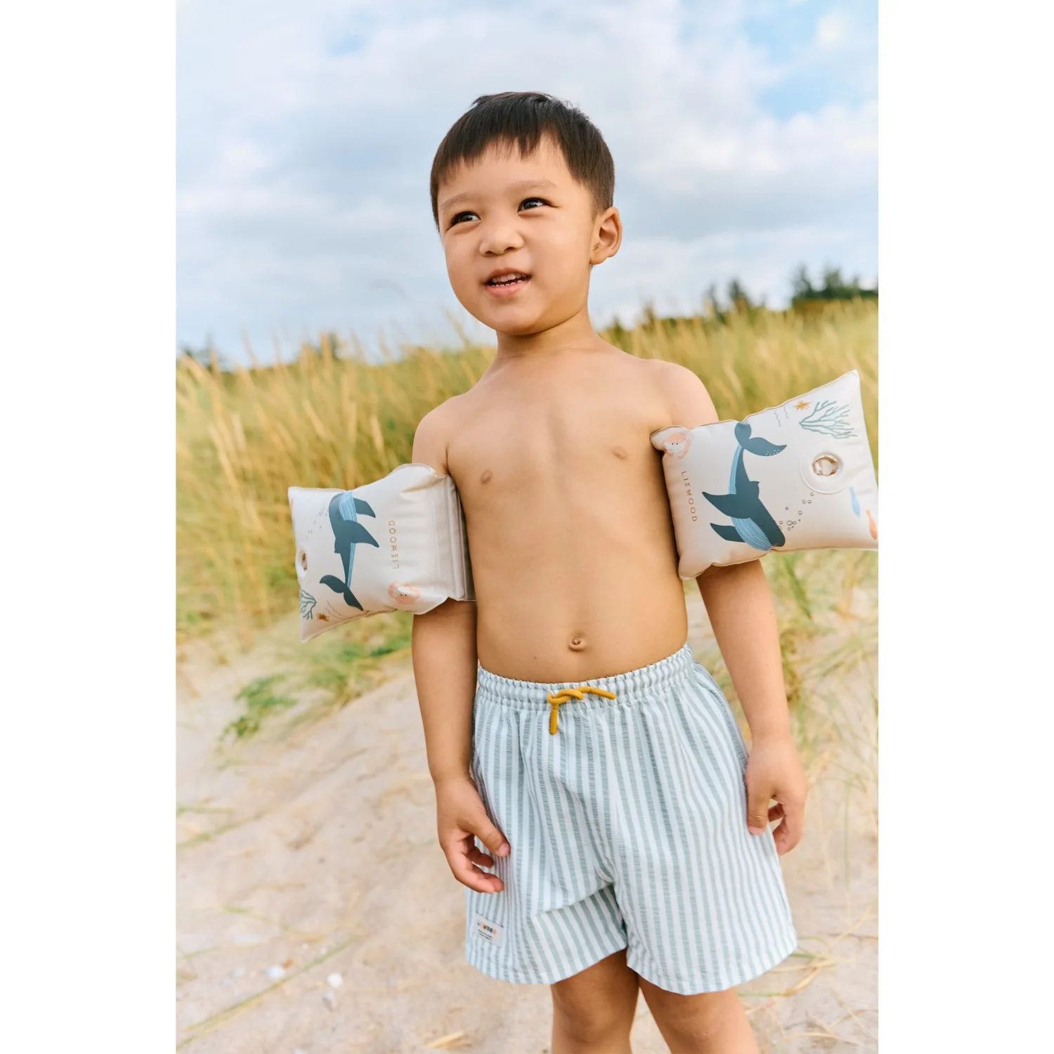 LIEWOOD Stripe Peppermint / Crisp White Duke Stripe Badeshorts - Image 2