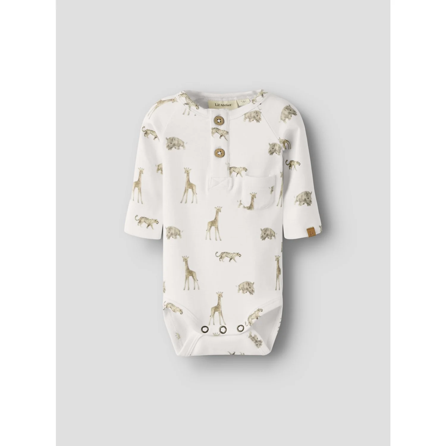 Lil'Atelier Coconut Milk Animals African Nbmgayo Elm Ls Slim Body Lil Noos - Image 5