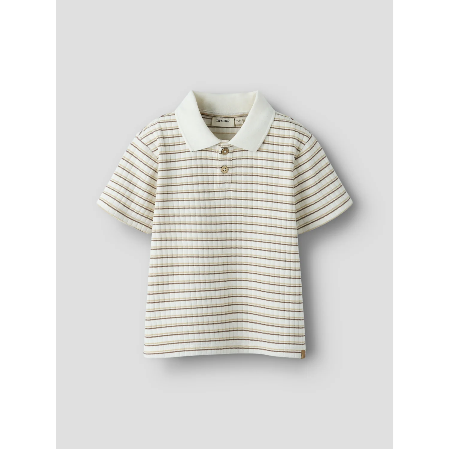 Lil'Atelier Coconut Milk Coca Mocha Nmmhaldur Ss Loose Polo Lil - Image 3