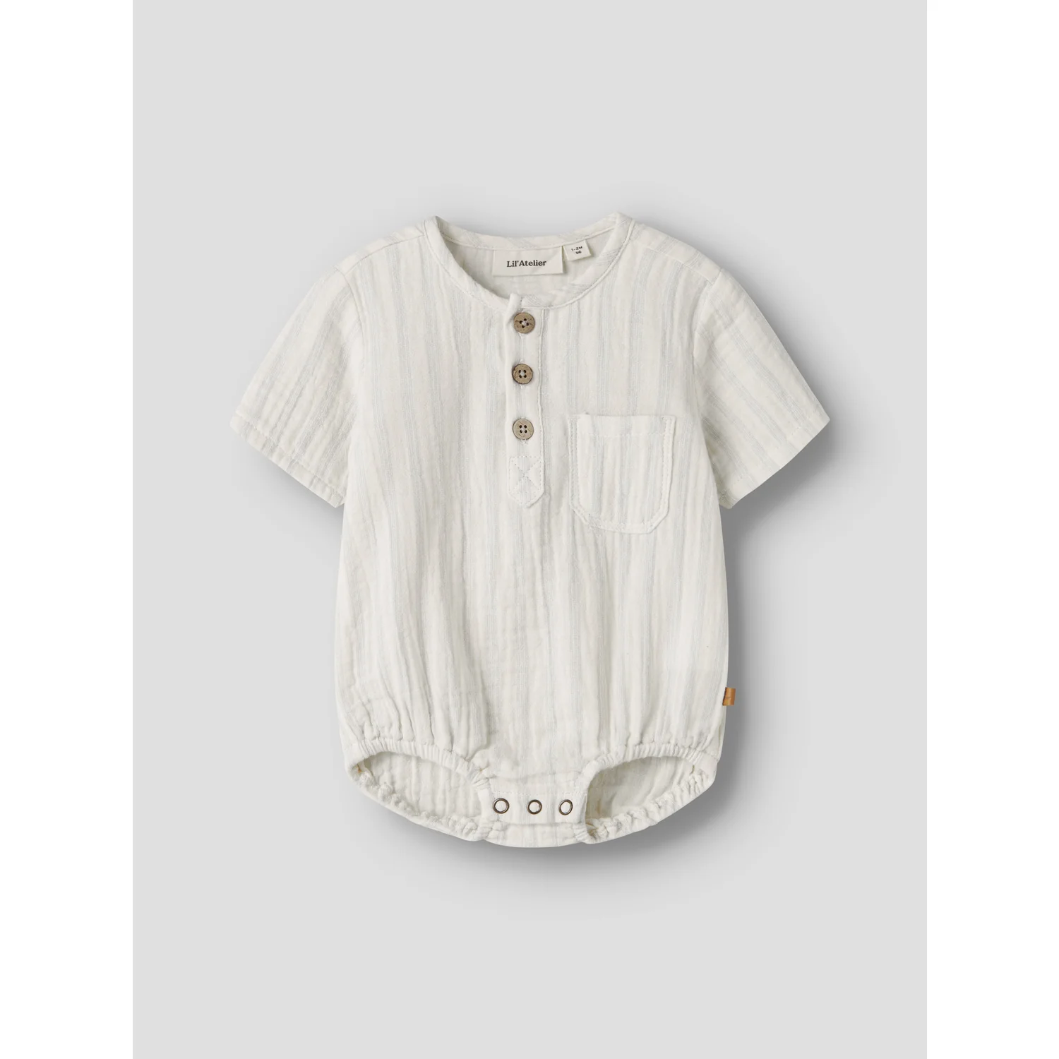 Lil'Atelier Coconut Milk Dusty Blue Nbmhagi Ss Loose Skjorte Body Lil - Image 3