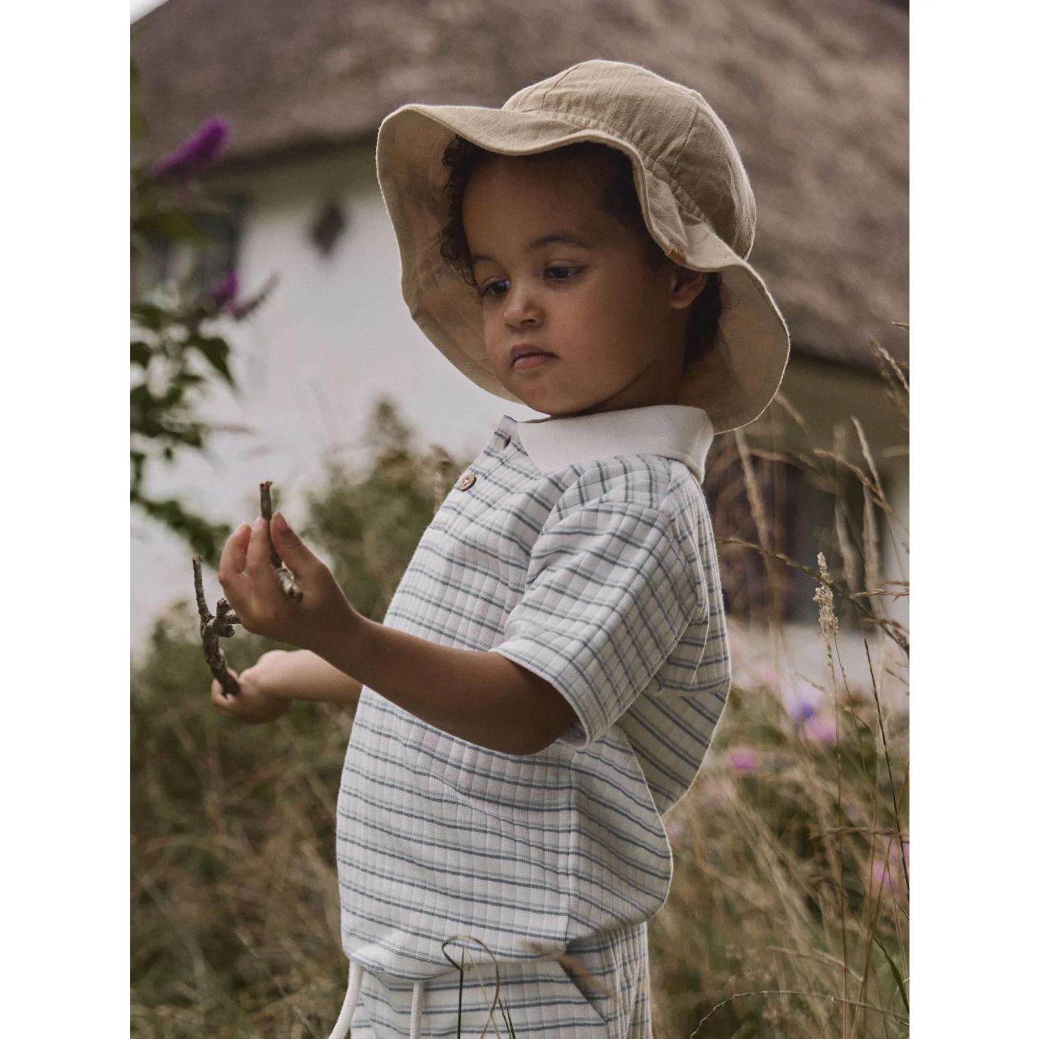 Lil'Atelier Coconut Milk Dusty Blue Nmmhaldur Ss Loose Polo Lil - Image 3