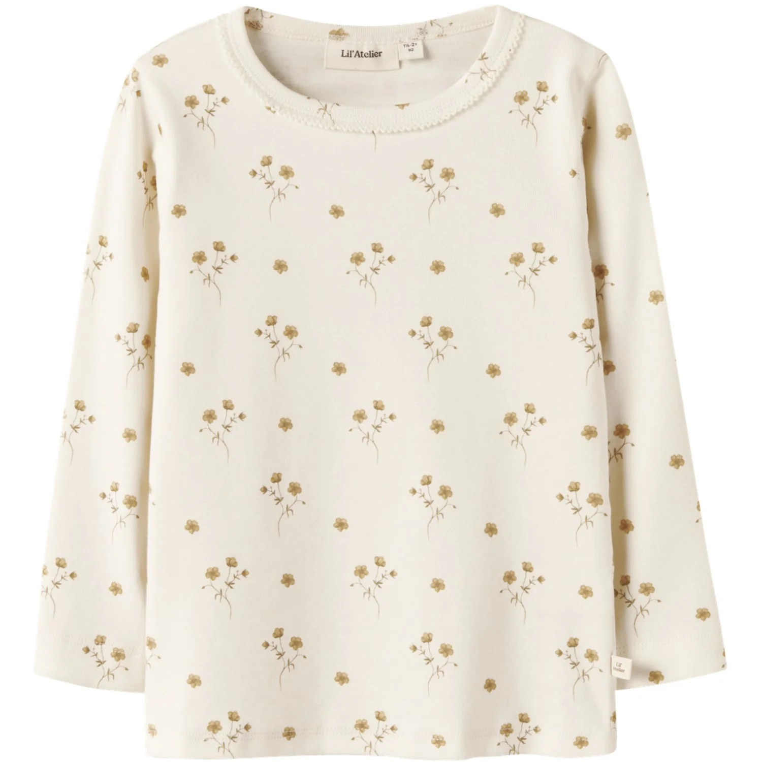 Lil'Atelier Coconut Milk Flower Yellow Nmflayo Sig Ls Slim Top Lil