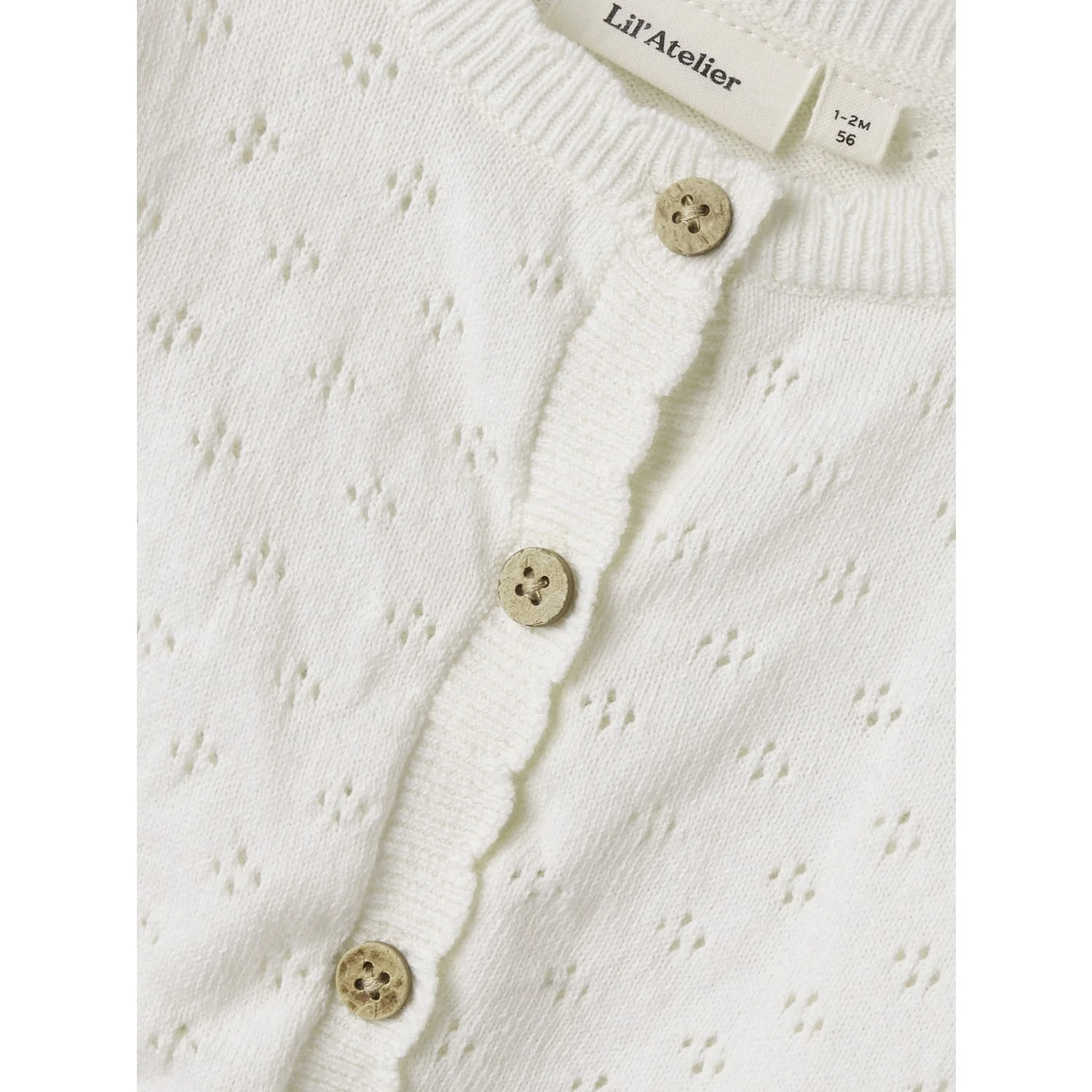 Lil'Atelier Coconut Milk Gliva Ivo Strik Cardigan - Image 2