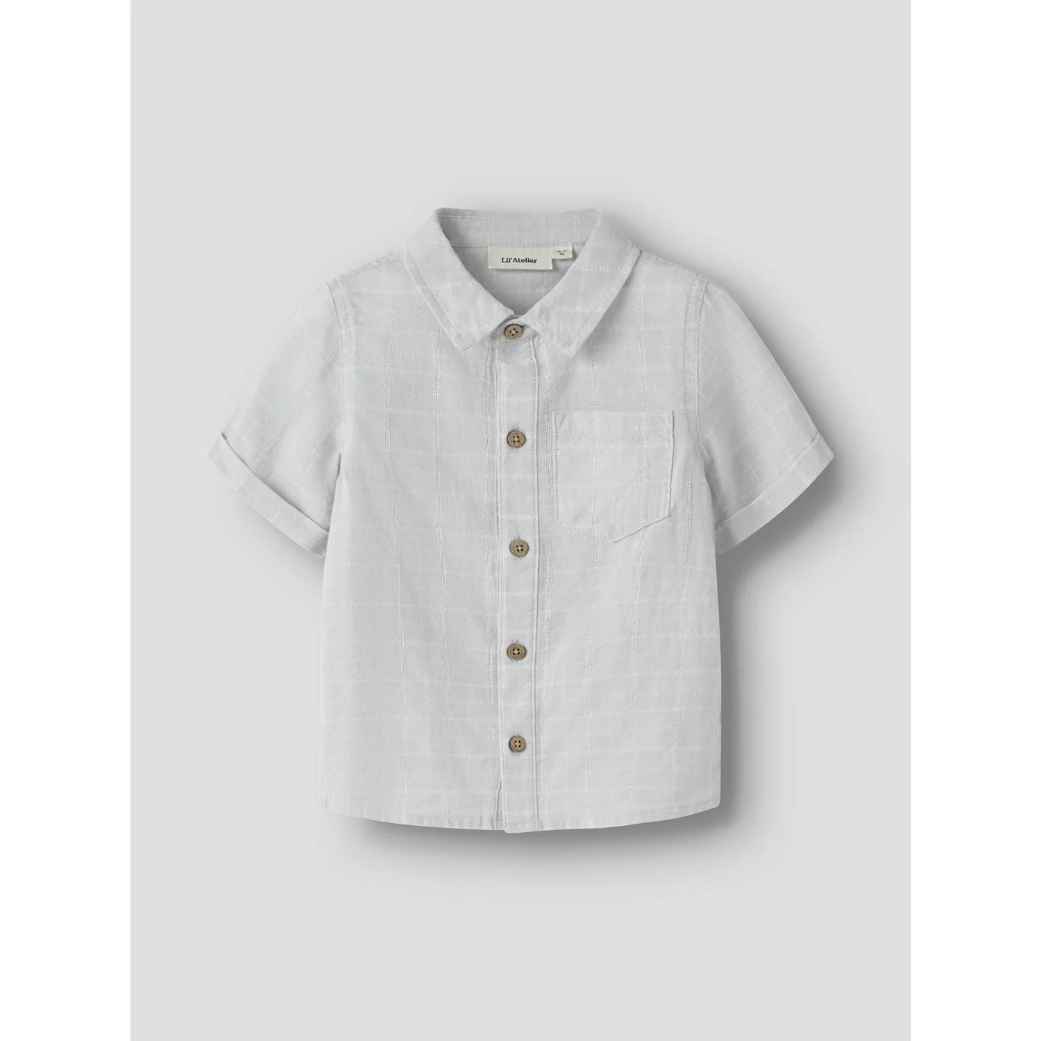Lil'Atelier Gray Dawn Coconut Milk Nmmflorentin Ss Skjorte Lil - Image 4