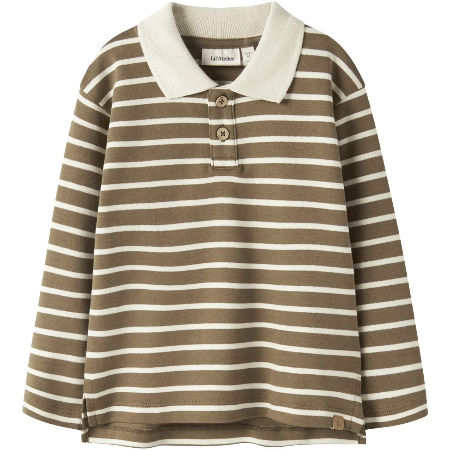 Lil'Atelier Kangaroo Turtledove Nmmlimia Ls Loose Polo Top Lil